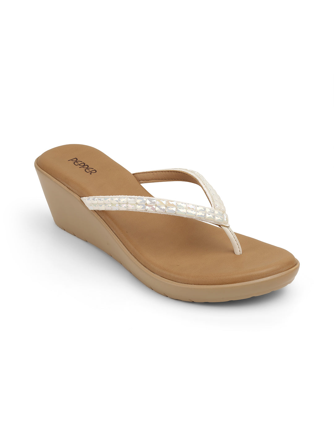 Mireta Embellished Comfort V Wedge Heel Slippers