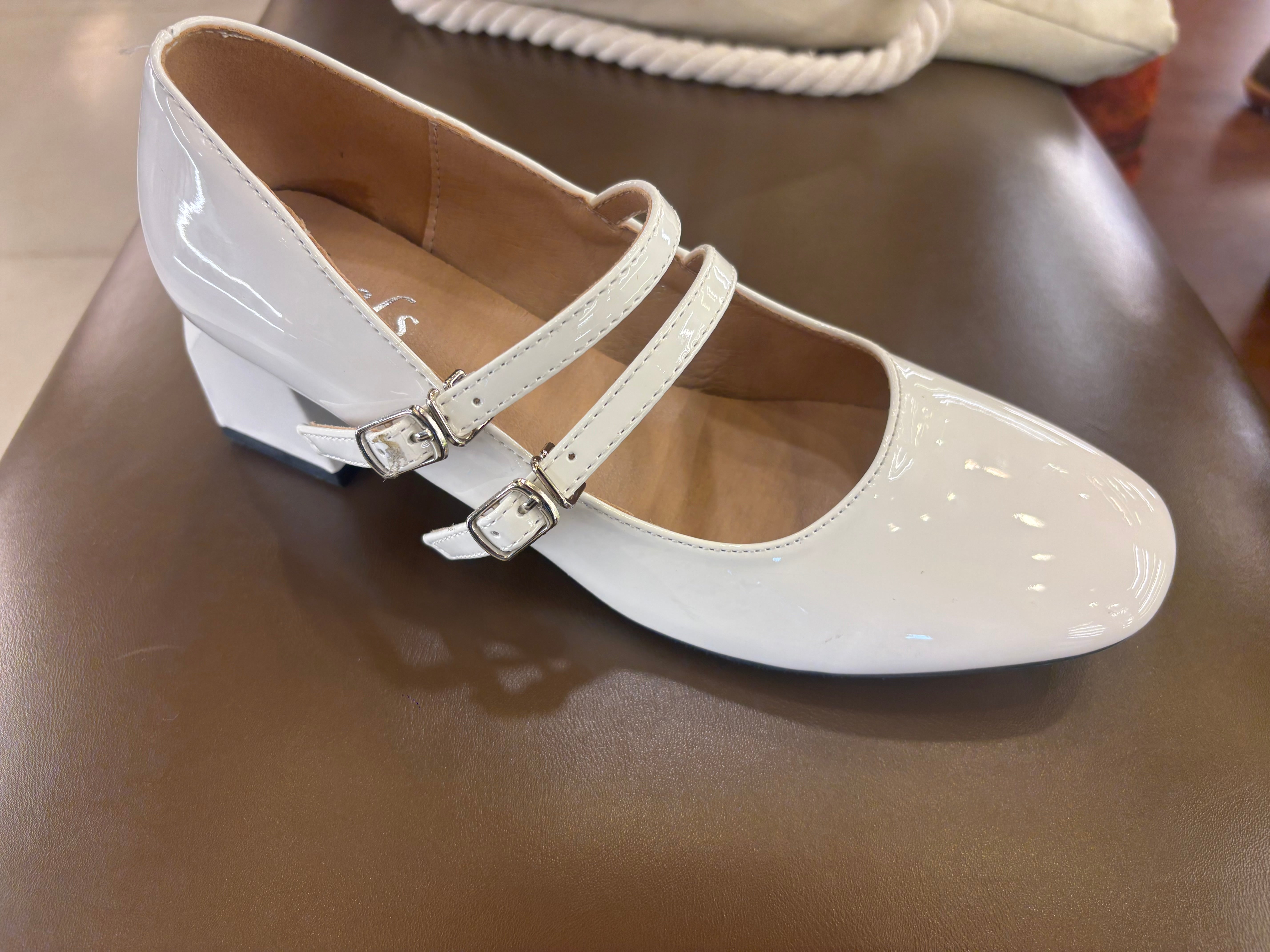 Beryl Patent Mary Jane Block Heel Strap Shoe - The Heels India
