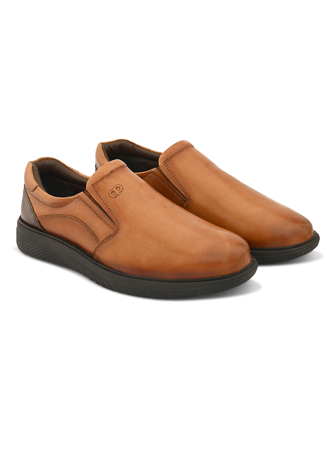 Regalia Tan Leather Slip ons - The Heels India
