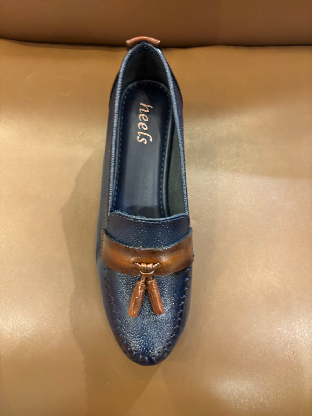 Fiona Leather Tassel Block Heel Loafers