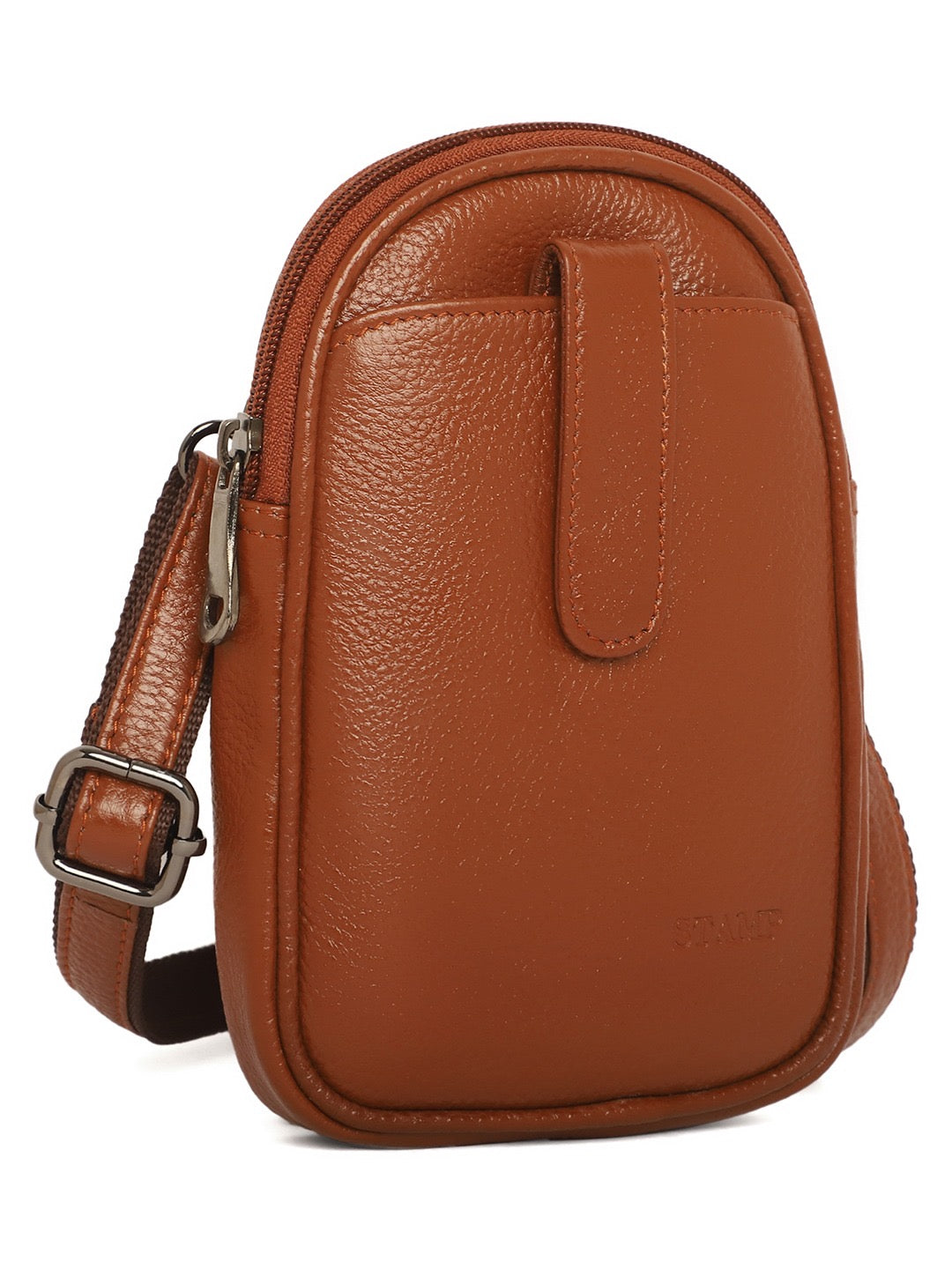 Dominic Black Leather Sling Bag - The Heels India