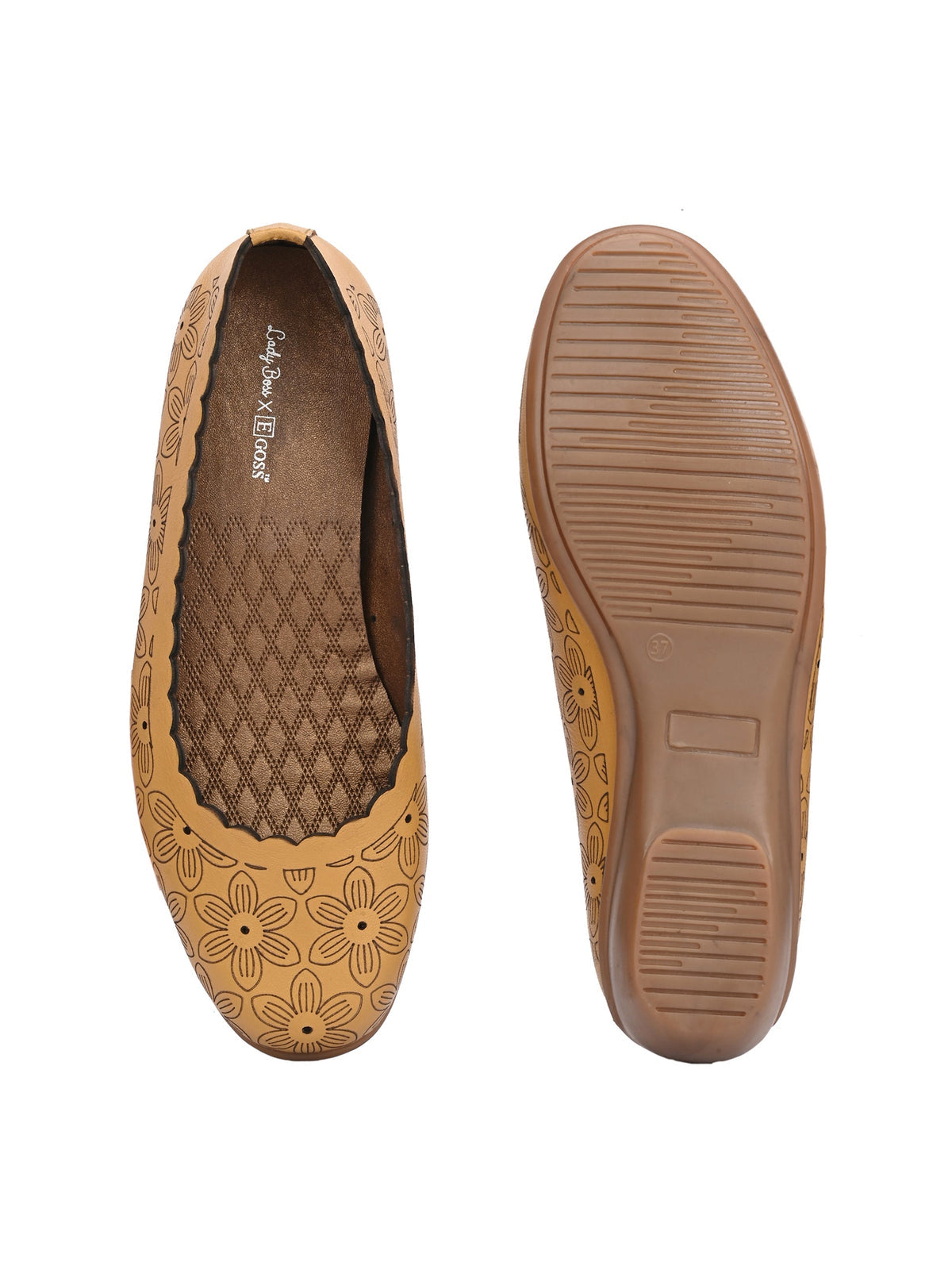 Giva Perforated Cushioned Leather Ballerinas