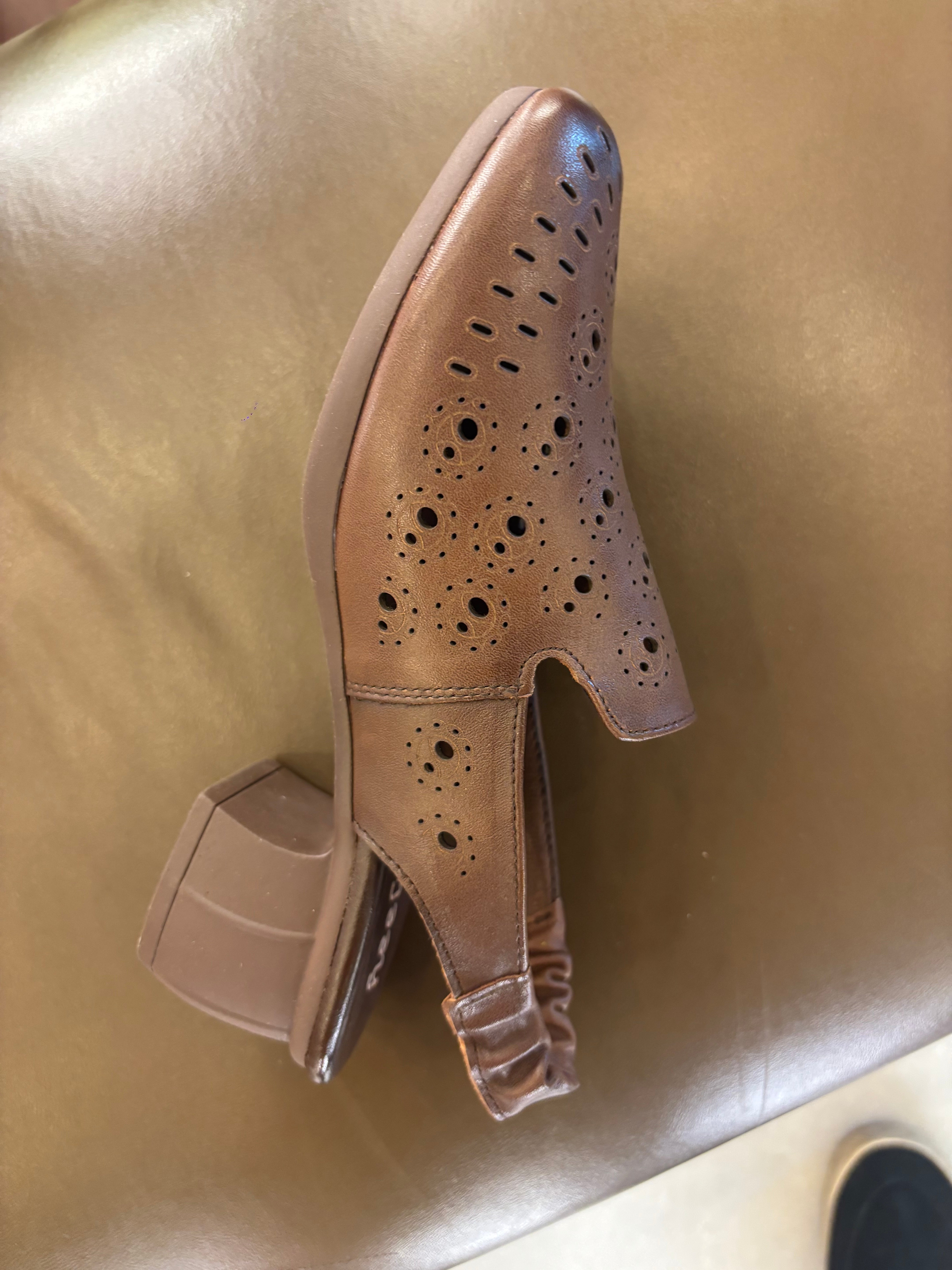 Sakina 2.0 Premium Leather Perforated Slingback Summer Sandals