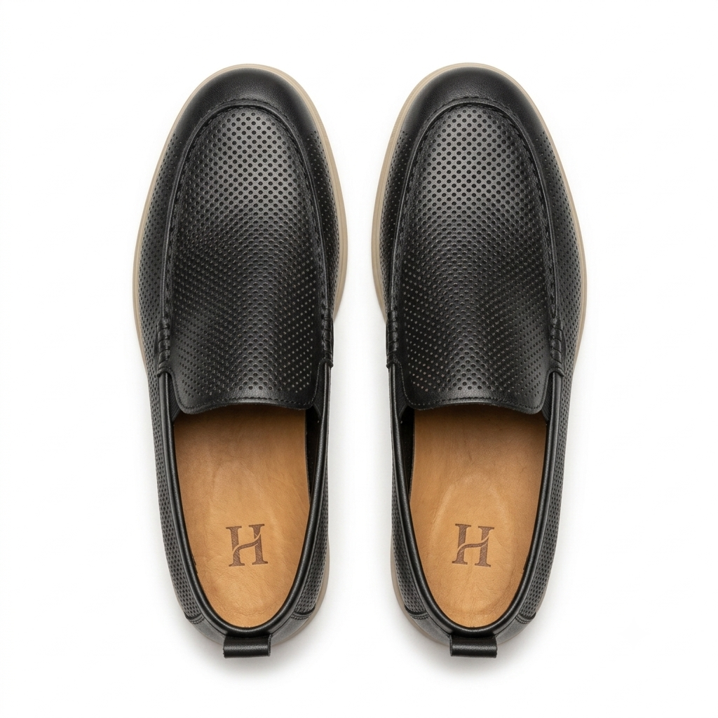 Jude Premium Perforated Leather Slip-On Loafers