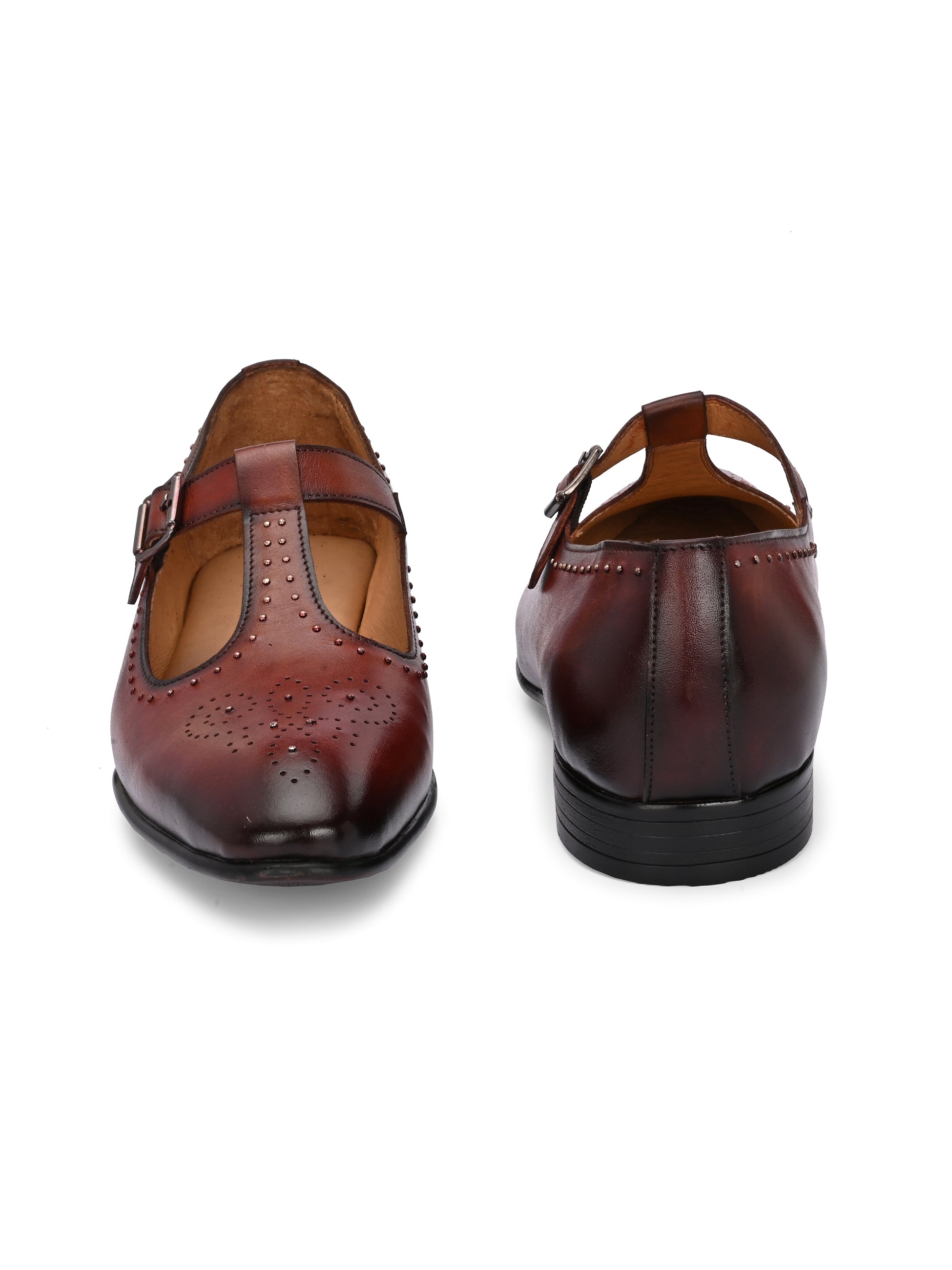 Imperious Ethnic Leather Roman Sandals - The Heels India