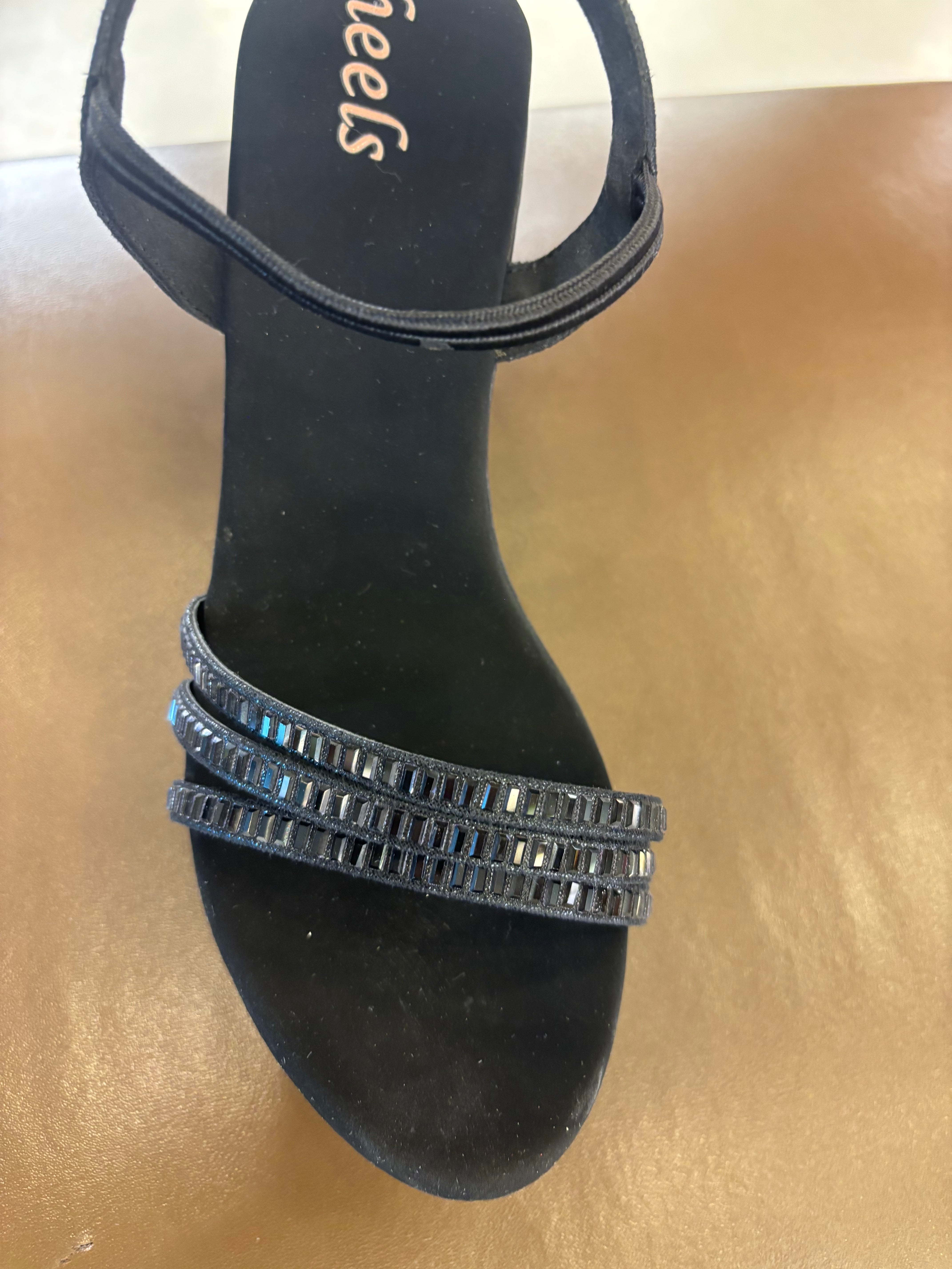 Noor Bling Back Elastic Wedge Platform Heels