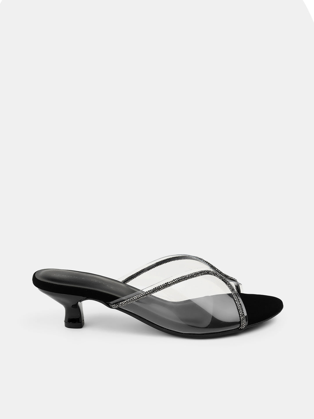 Felipe Transparent Kitten Heel Mules