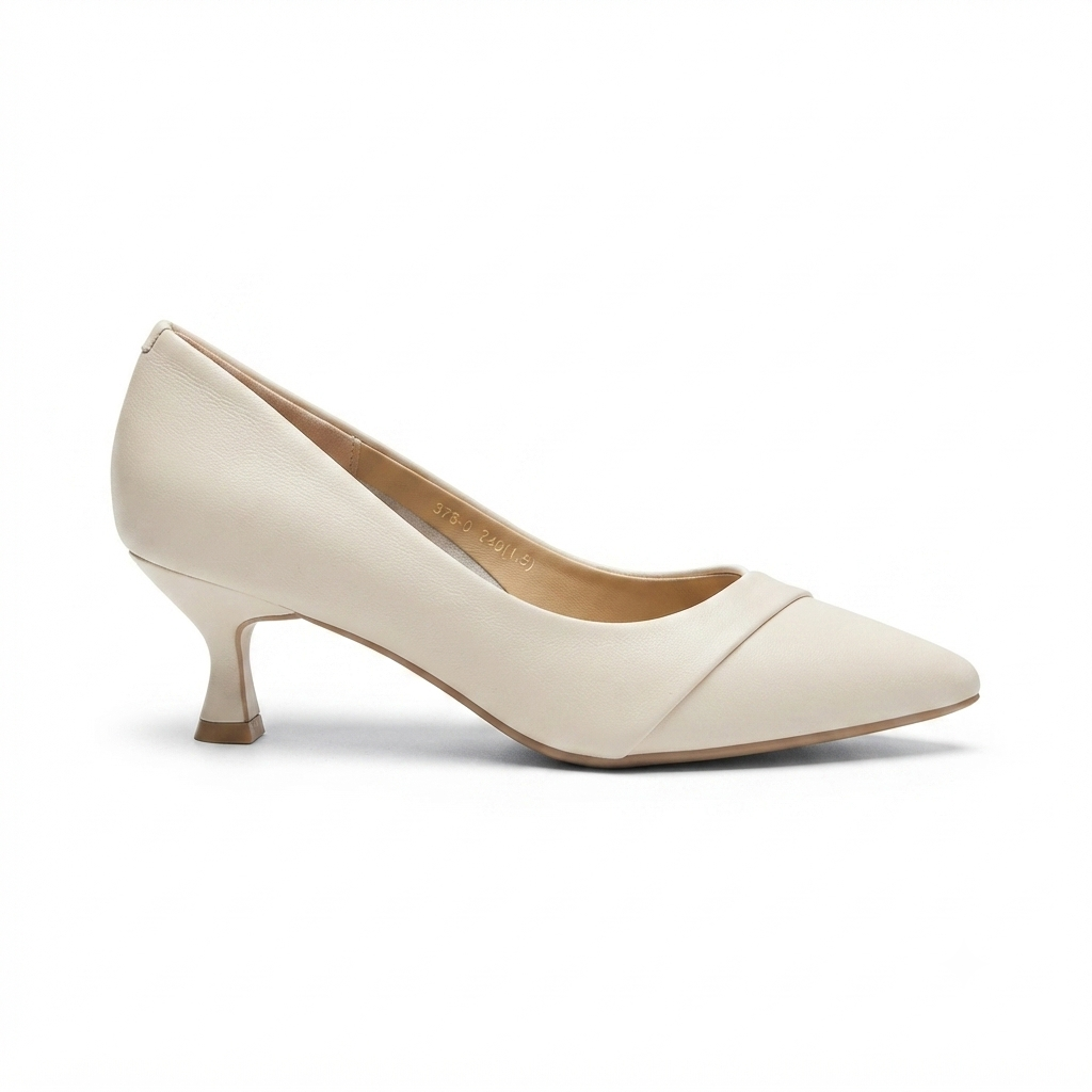 Alba Premium Leather Kitten Heel Stilettos