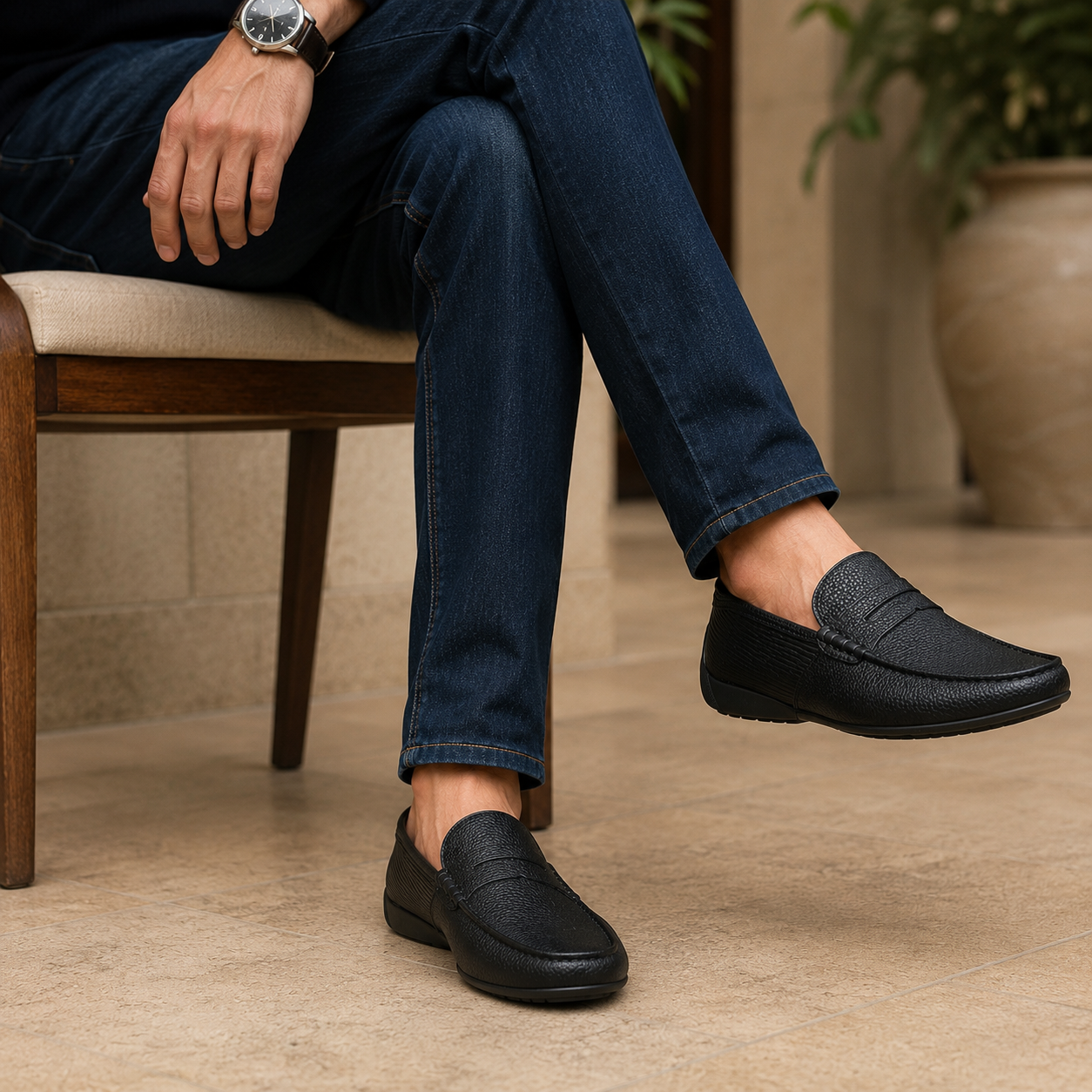 Terry Premium Leather Driving Loafers