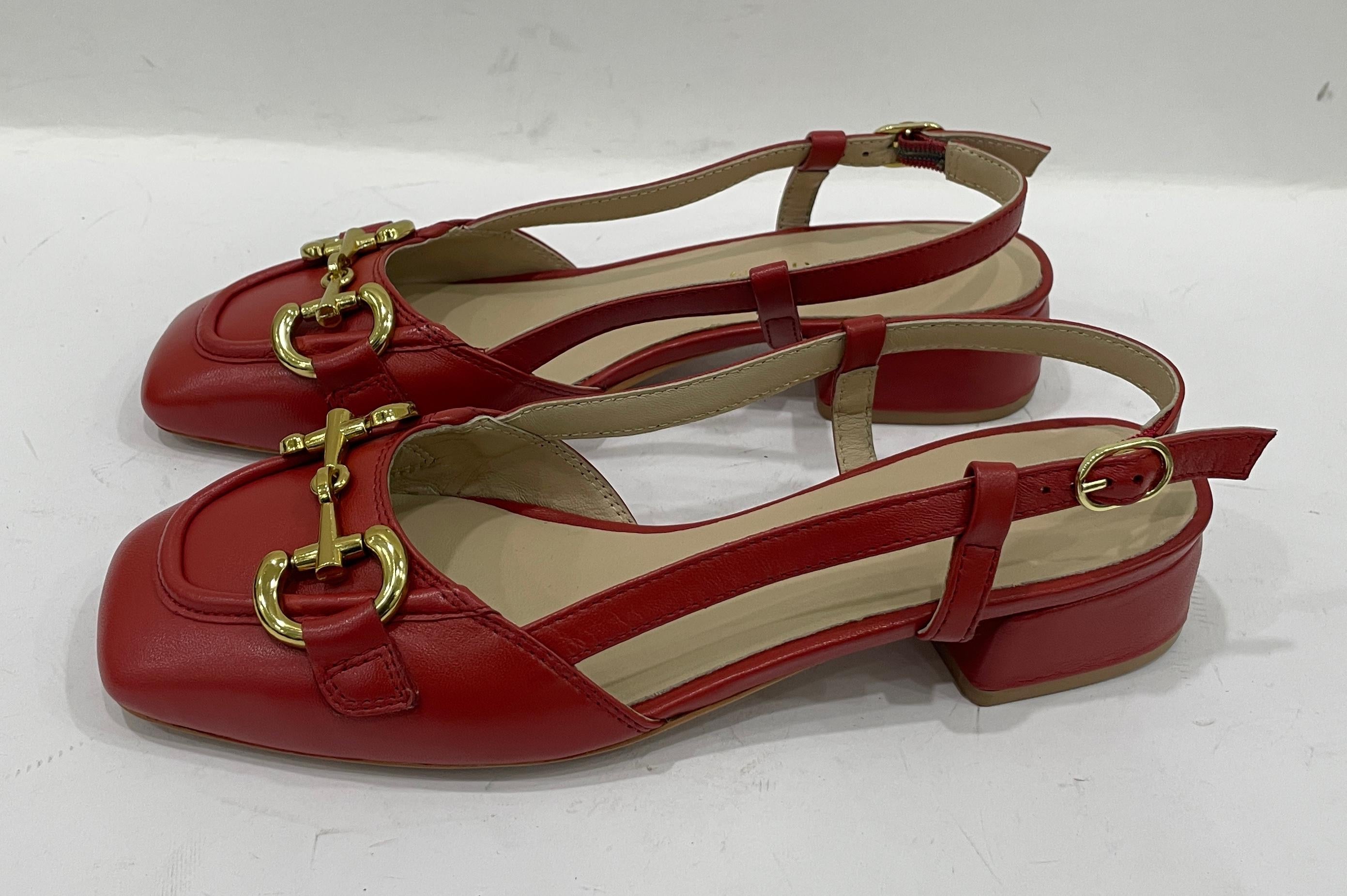 Majestic Red Sling Back Heels Lifestyle - The Heels India