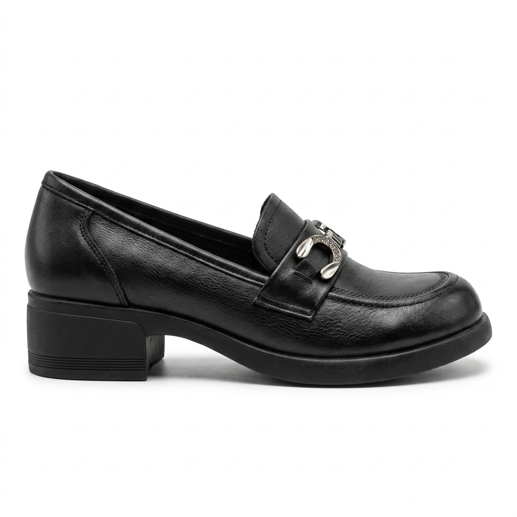 Kelly Premium Leather Mid Heel Loafers
