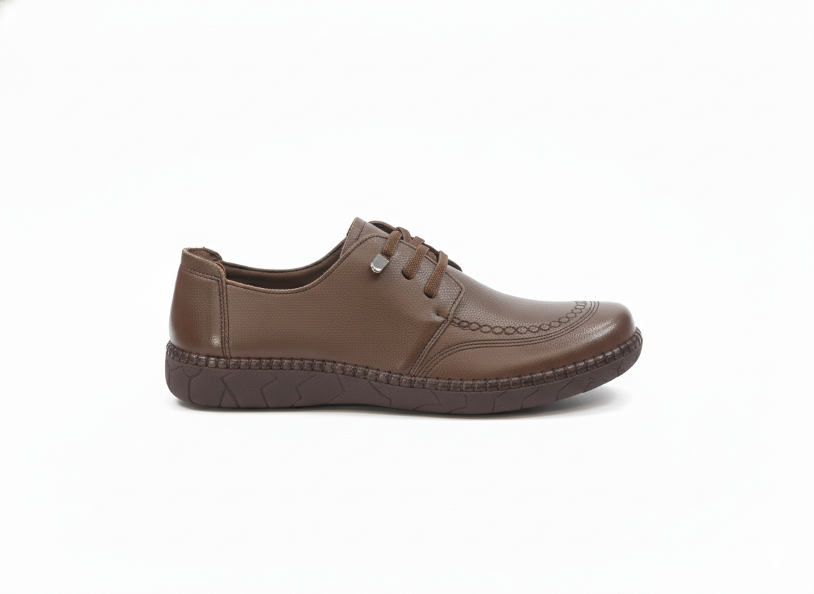 Arianna Premium Leather Casual Lace Up Derby Shoes