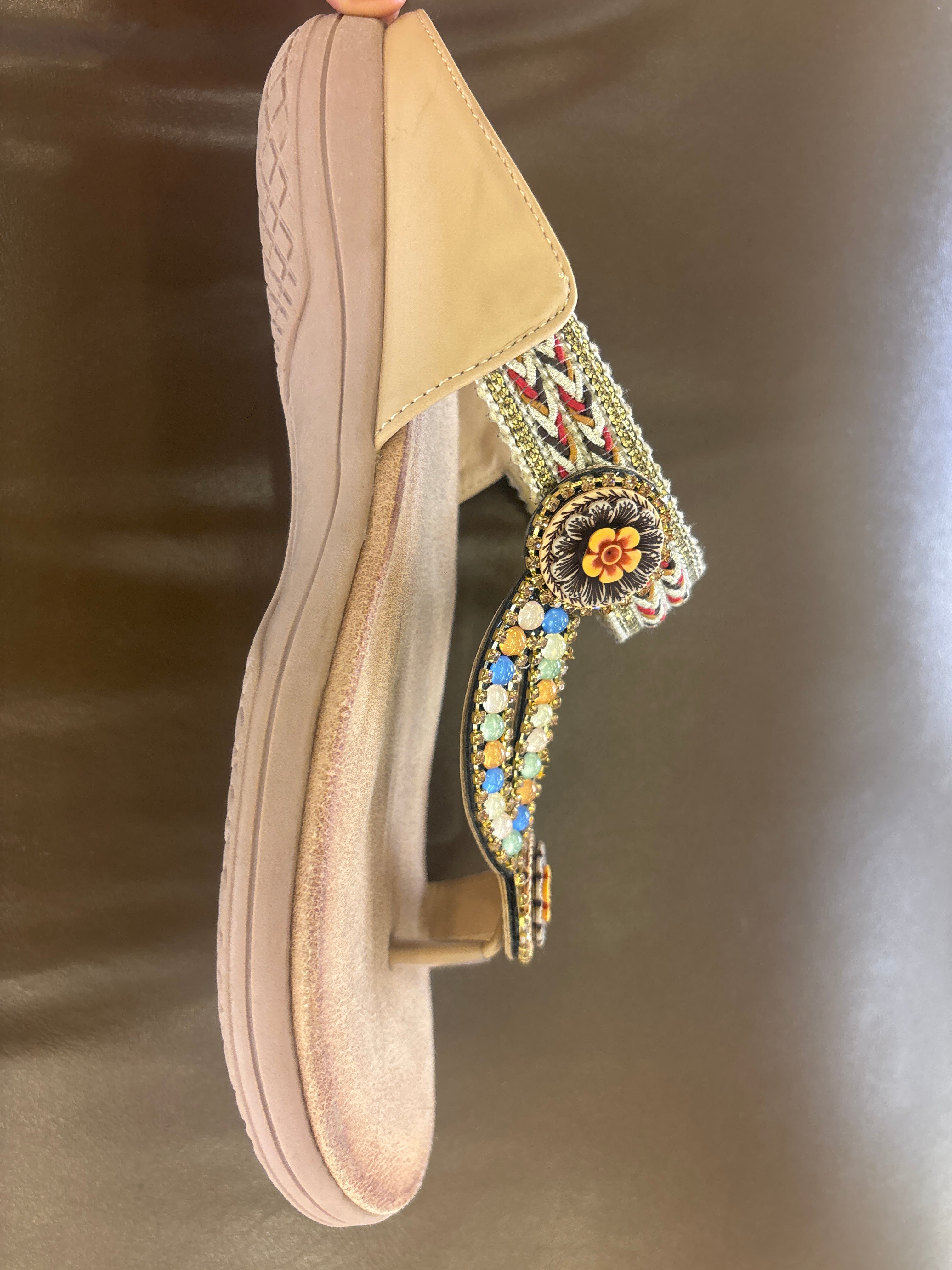 Eos Embroidered Cushioned Slippers - The Heels India
