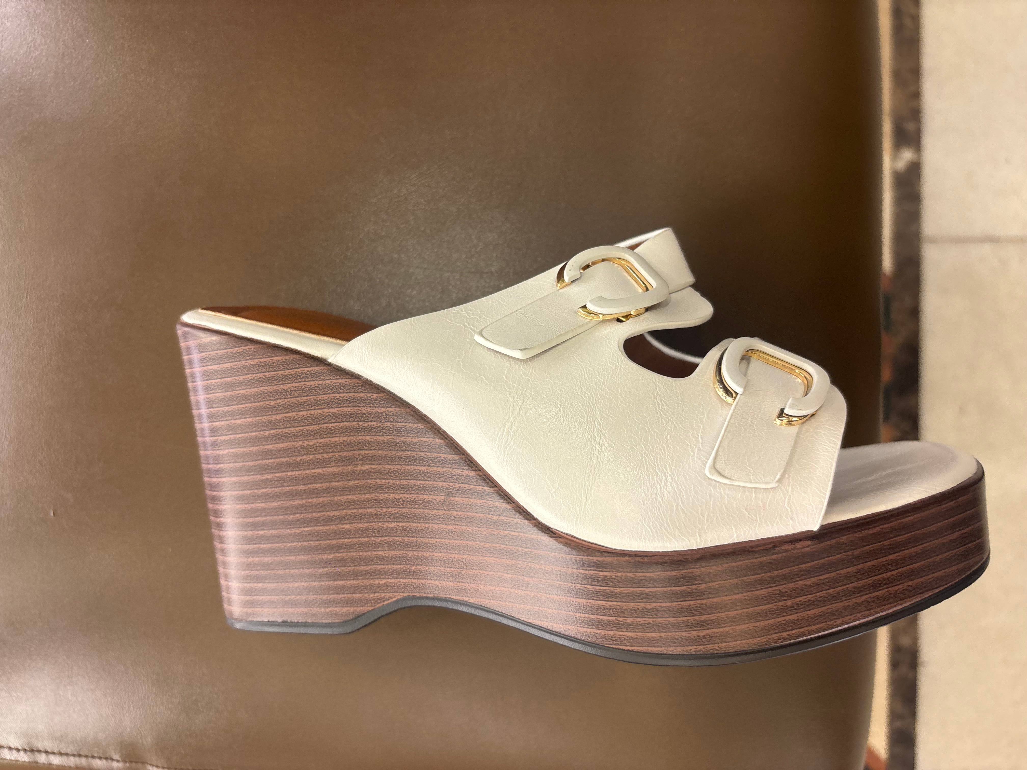 Beryl Platform Double Strap Wedge Heels