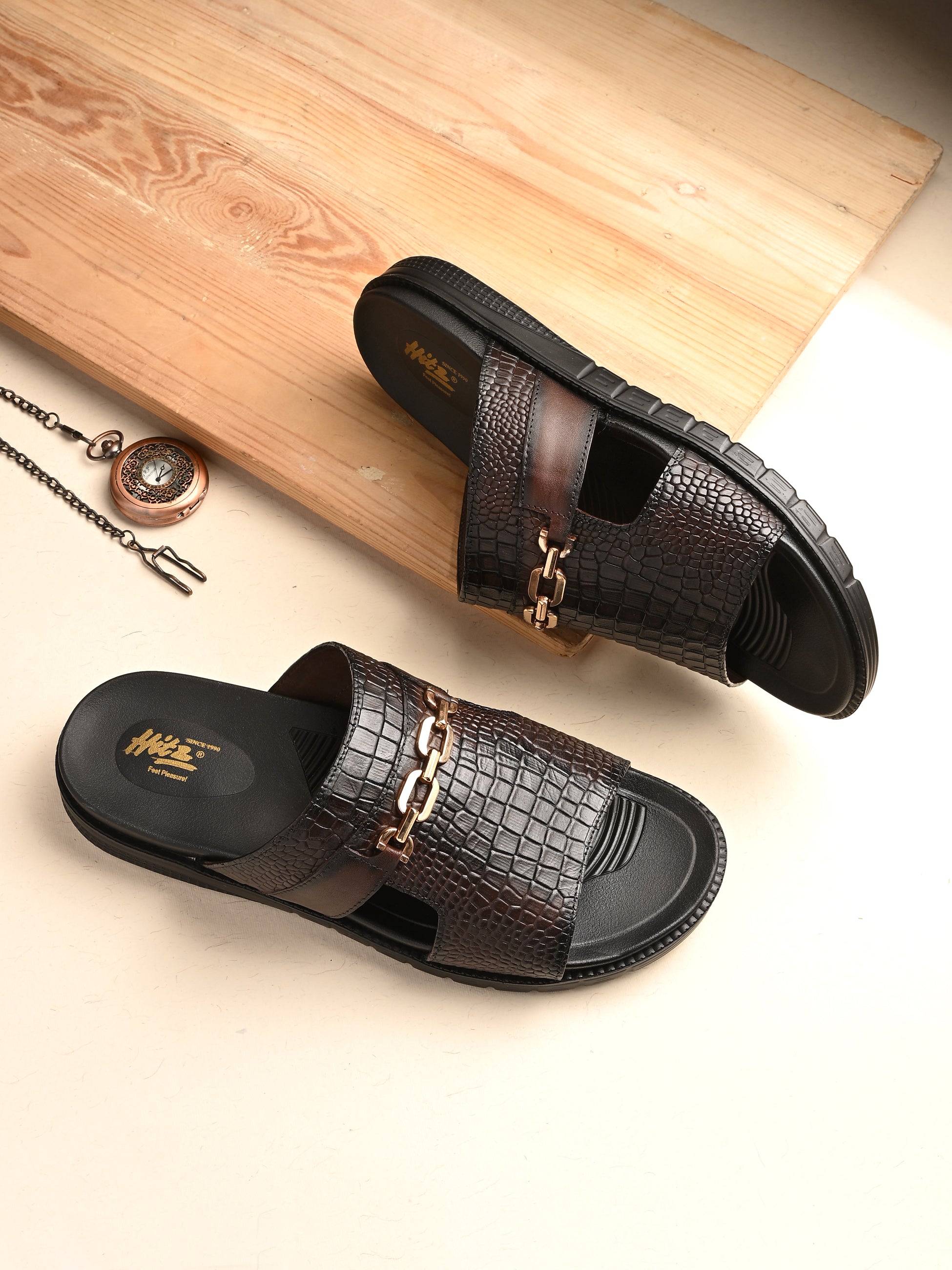 Tuscano Premium Brown Leather Slippers