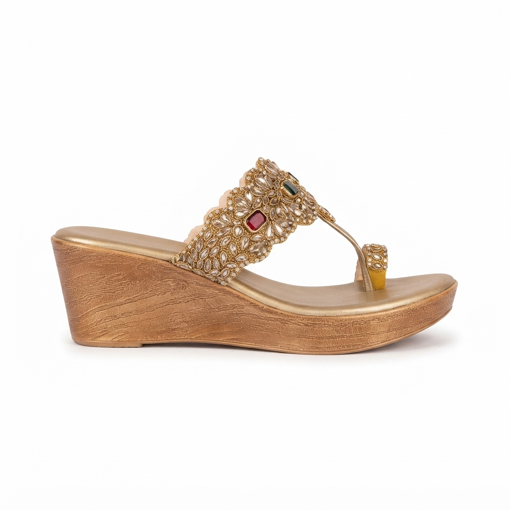 Noor Embellished Ethnic Fancy Wedge Heels