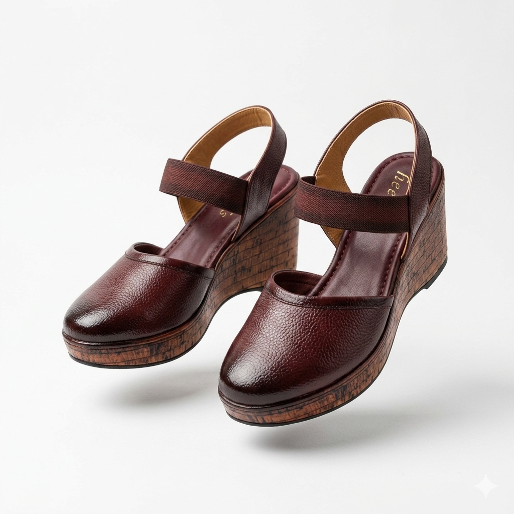 Jess Leather Platform Wedge Heel Sandals