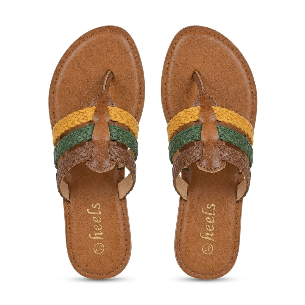 Kylie Beige Leather Slippers - Top View