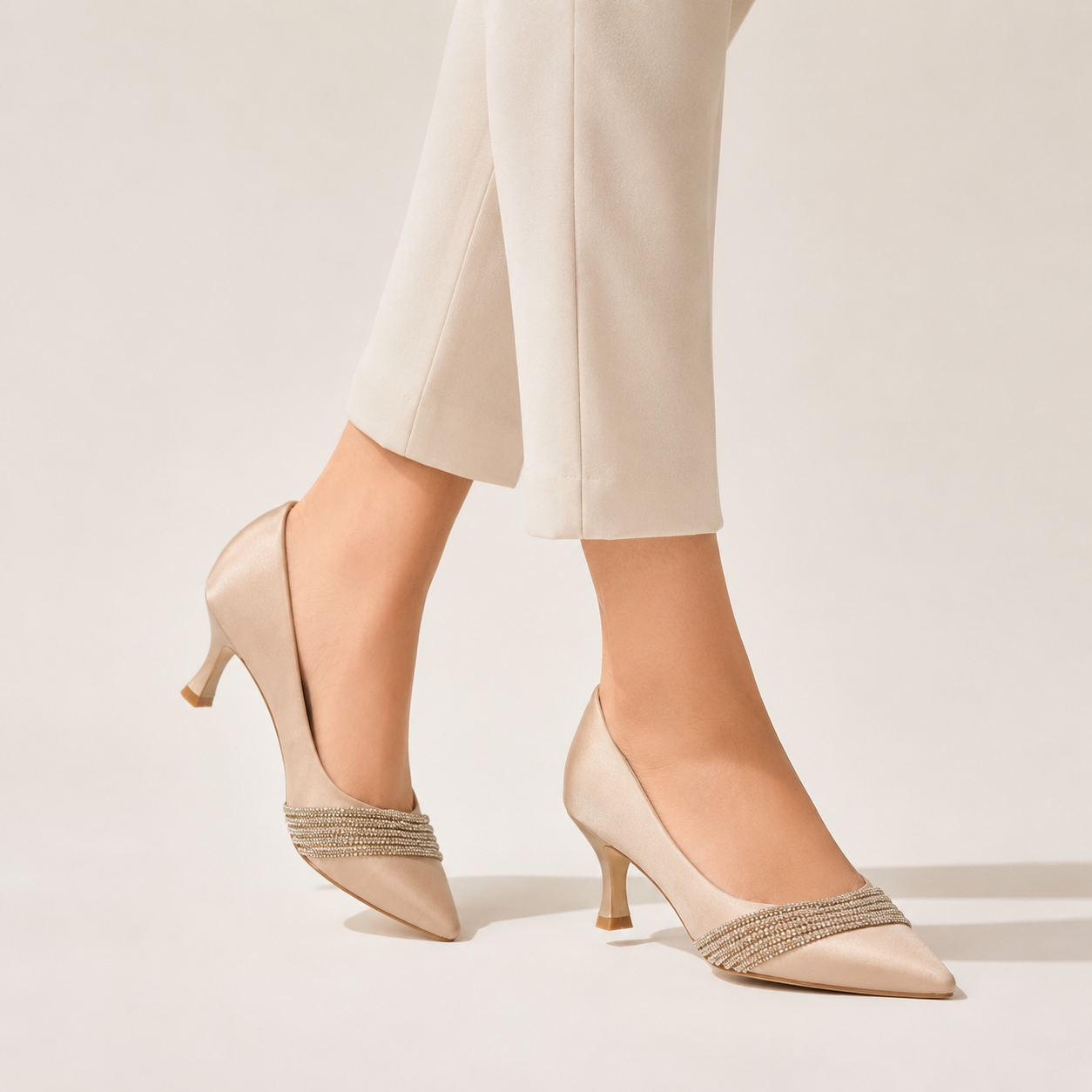 Jen Premium Pointed Bling Pencil Heel Stilettos