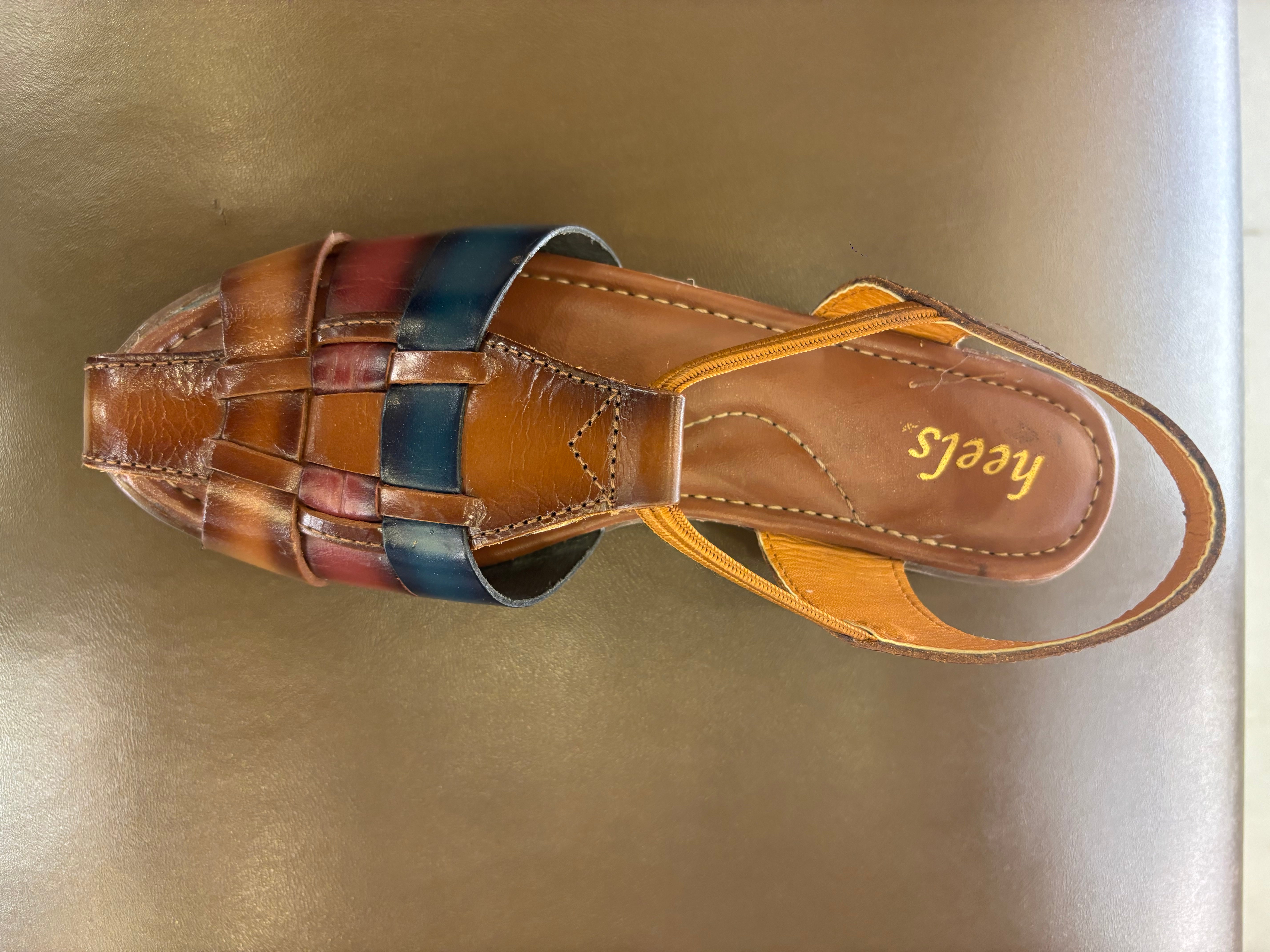 Alvira Ethnic Leather Roman Sandals