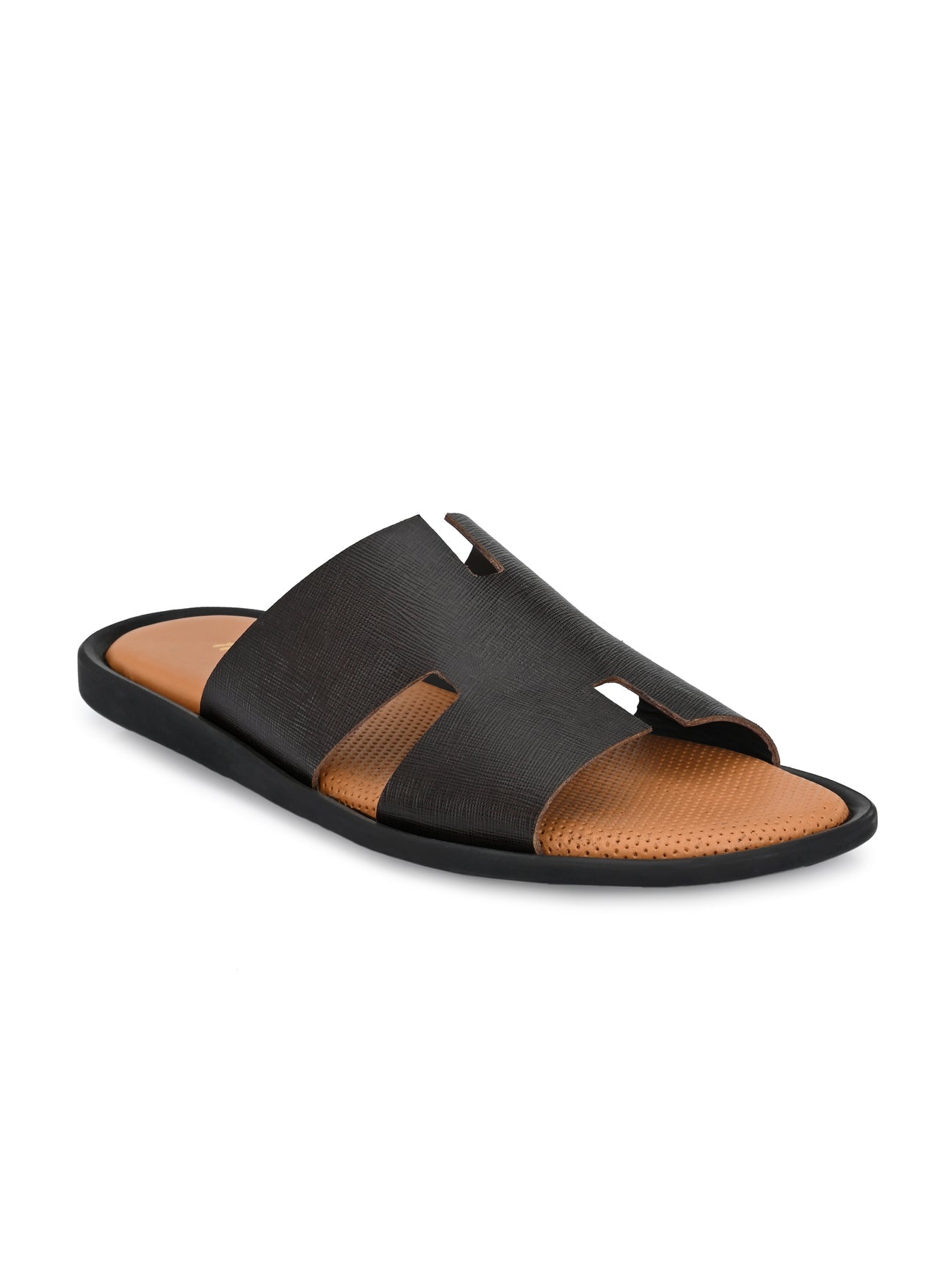 James Brown Leather Sliders - The Heels India