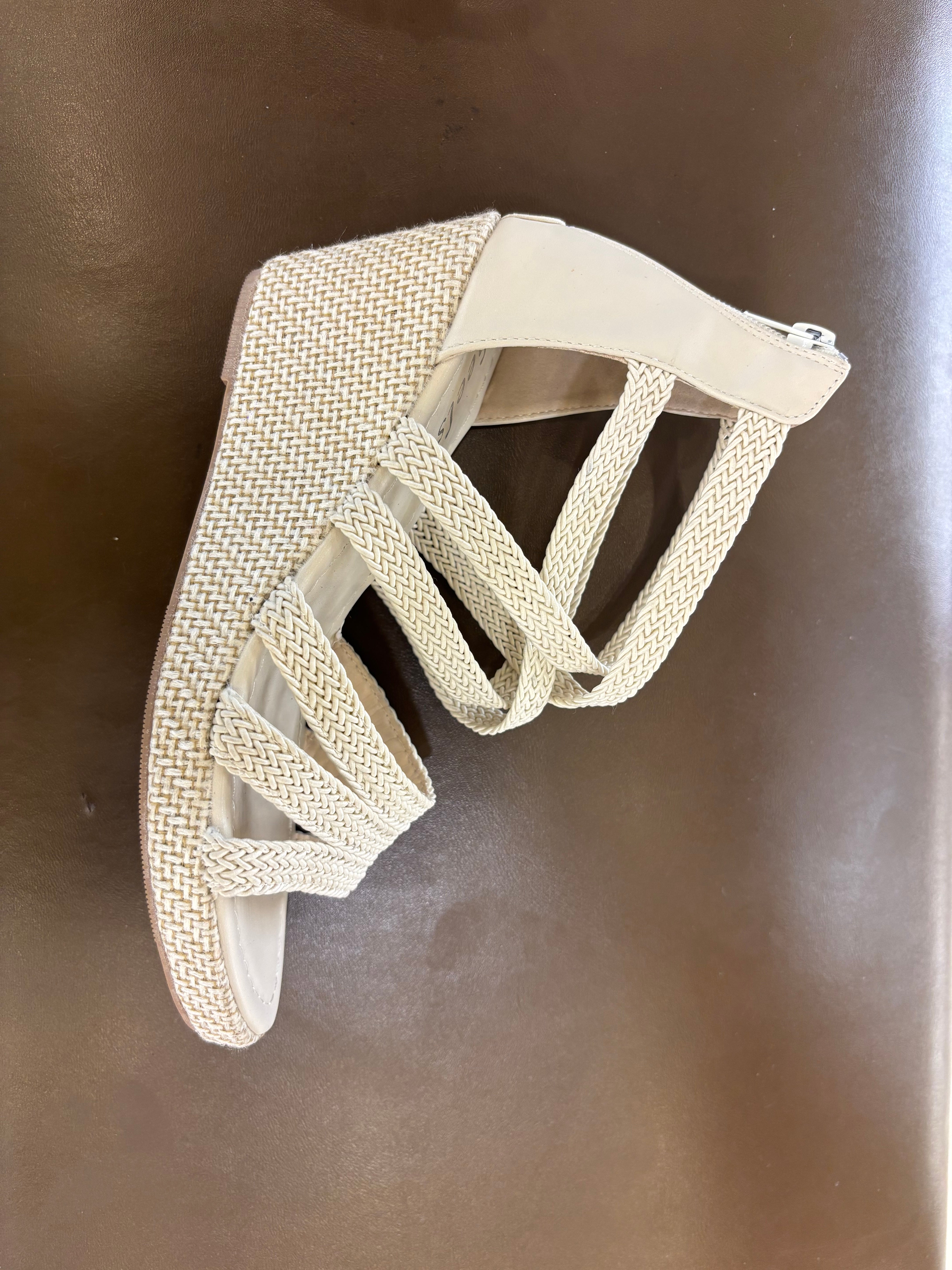 Lauren Crochet Jute Wedge Gladiator Sandals - The Heels India