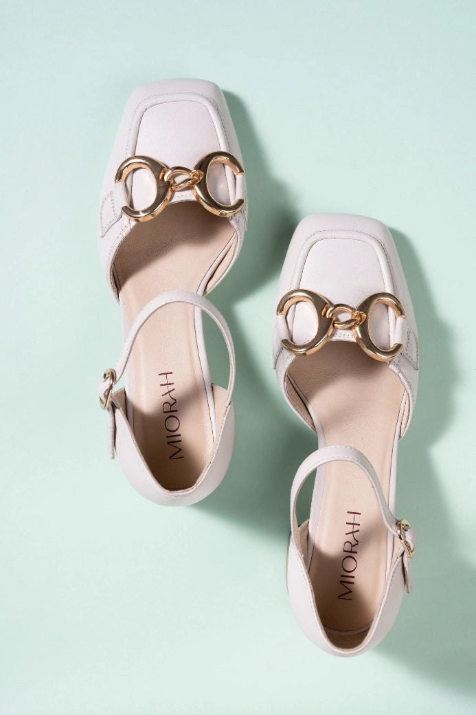 EMPRESS Premium Leather Ankle Strap Block Heels - The Heels India