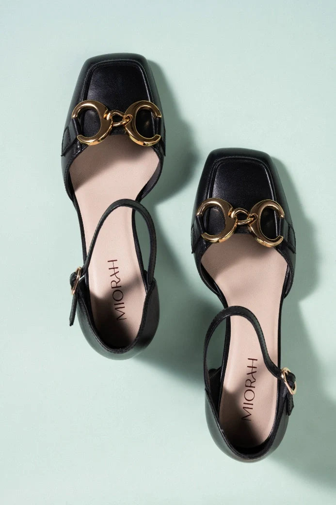 EMPRESS Premium Leather Ankle Strap Block Heels - The Heels India