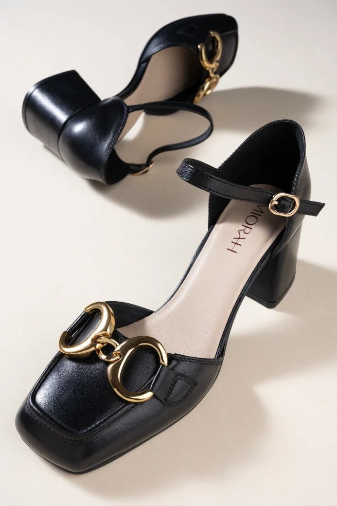 EMPRESS Premium Leather Ankle Strap Block Heels - The Heels India