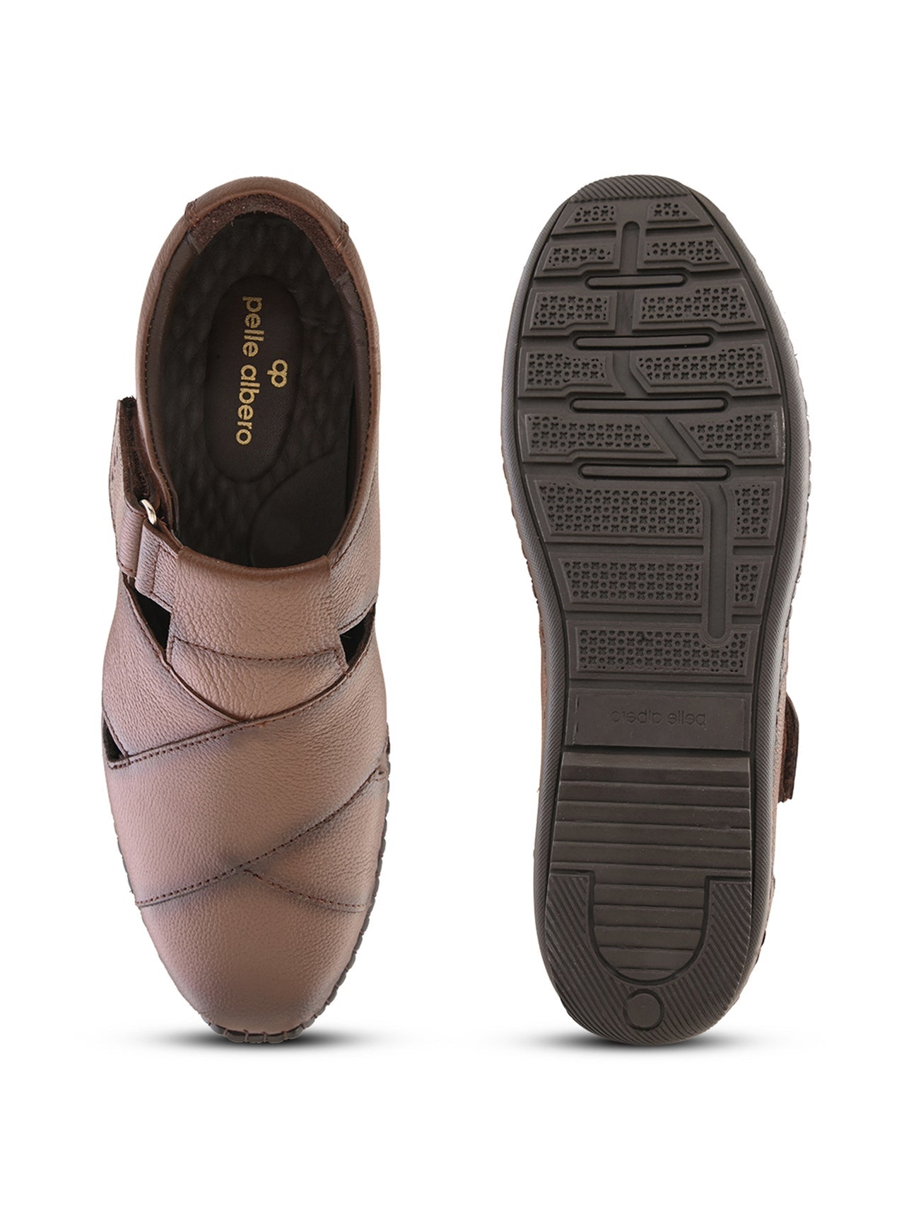 Monarch Brown Leather Sandals - The Heels India