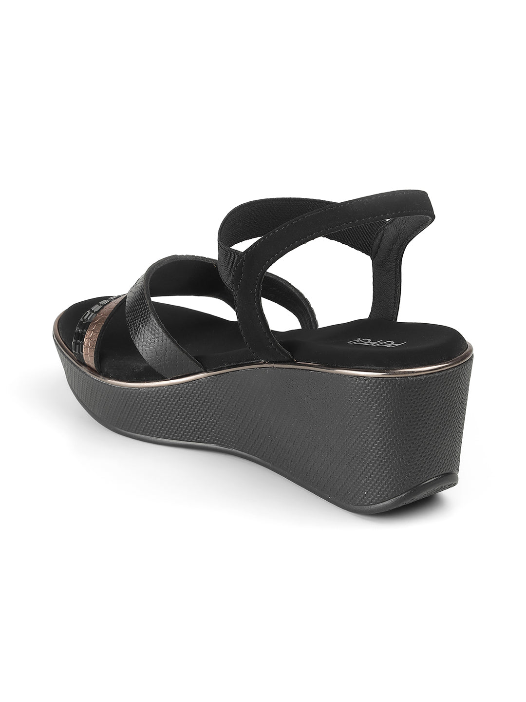 Brielle Bling Back Elastic Wedge Heels