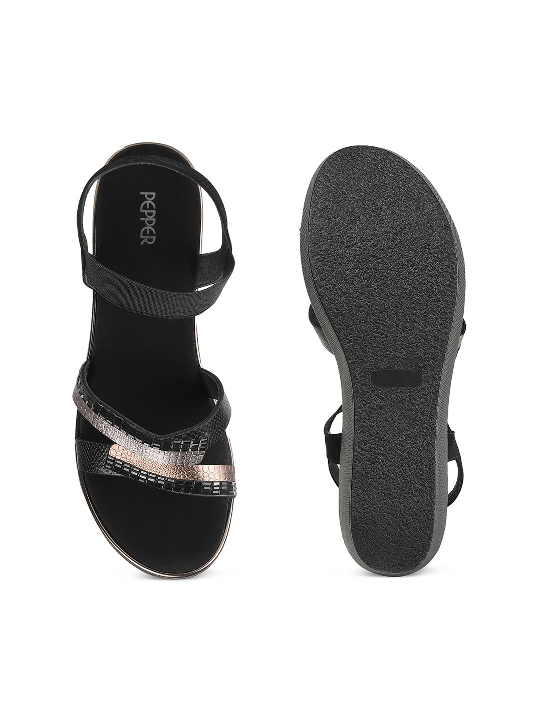 Brielle Bling Back Elastic Wedge Heels