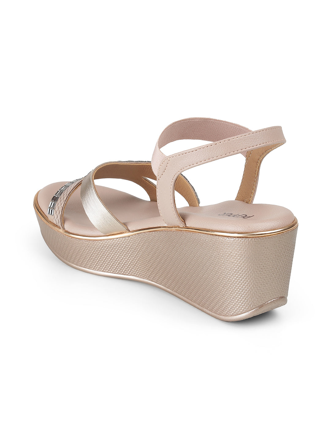 Brielle Bling Back Elastic Wedge Heels