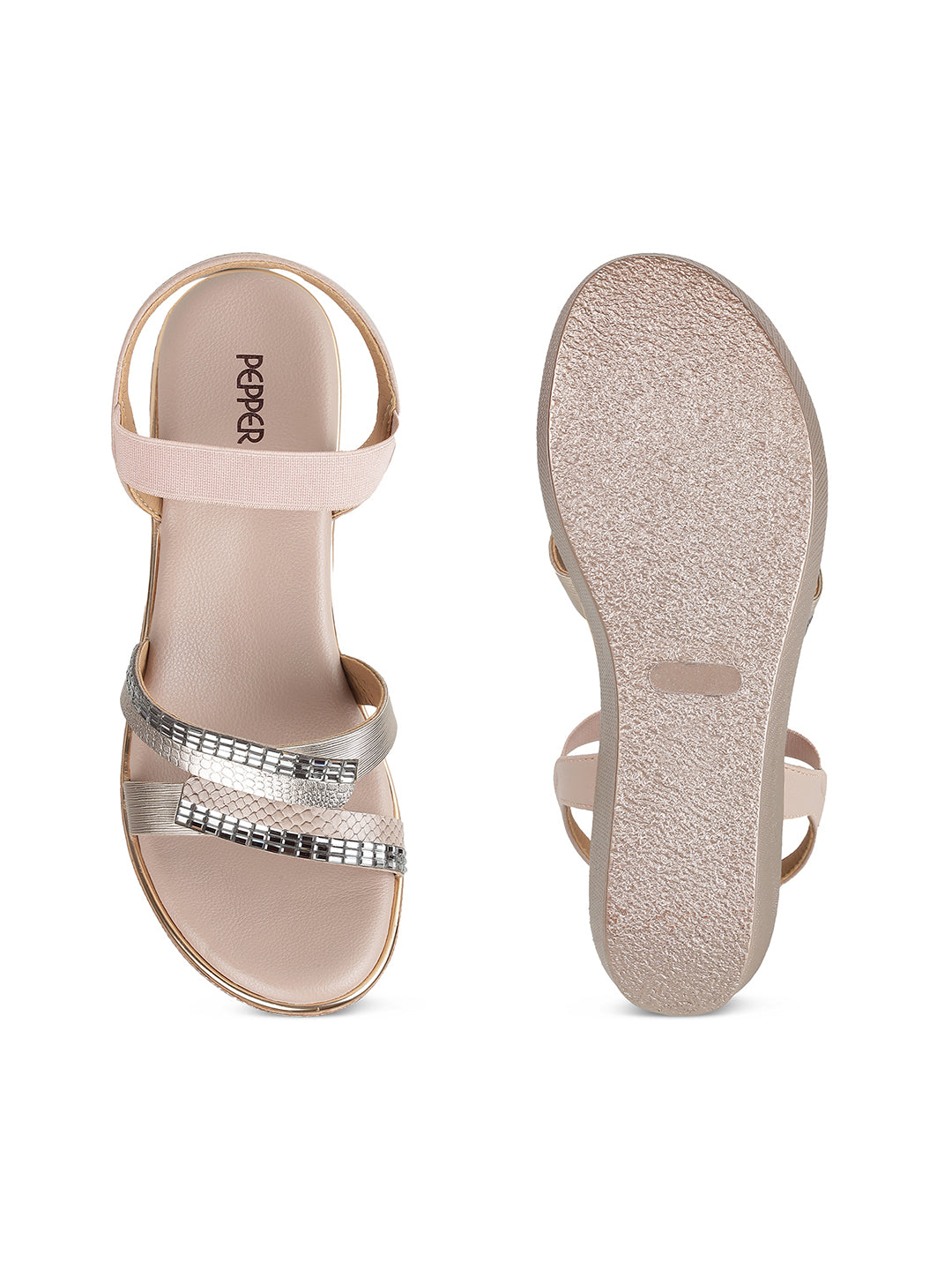 Brielle Bling Back Elastic Wedge Heels