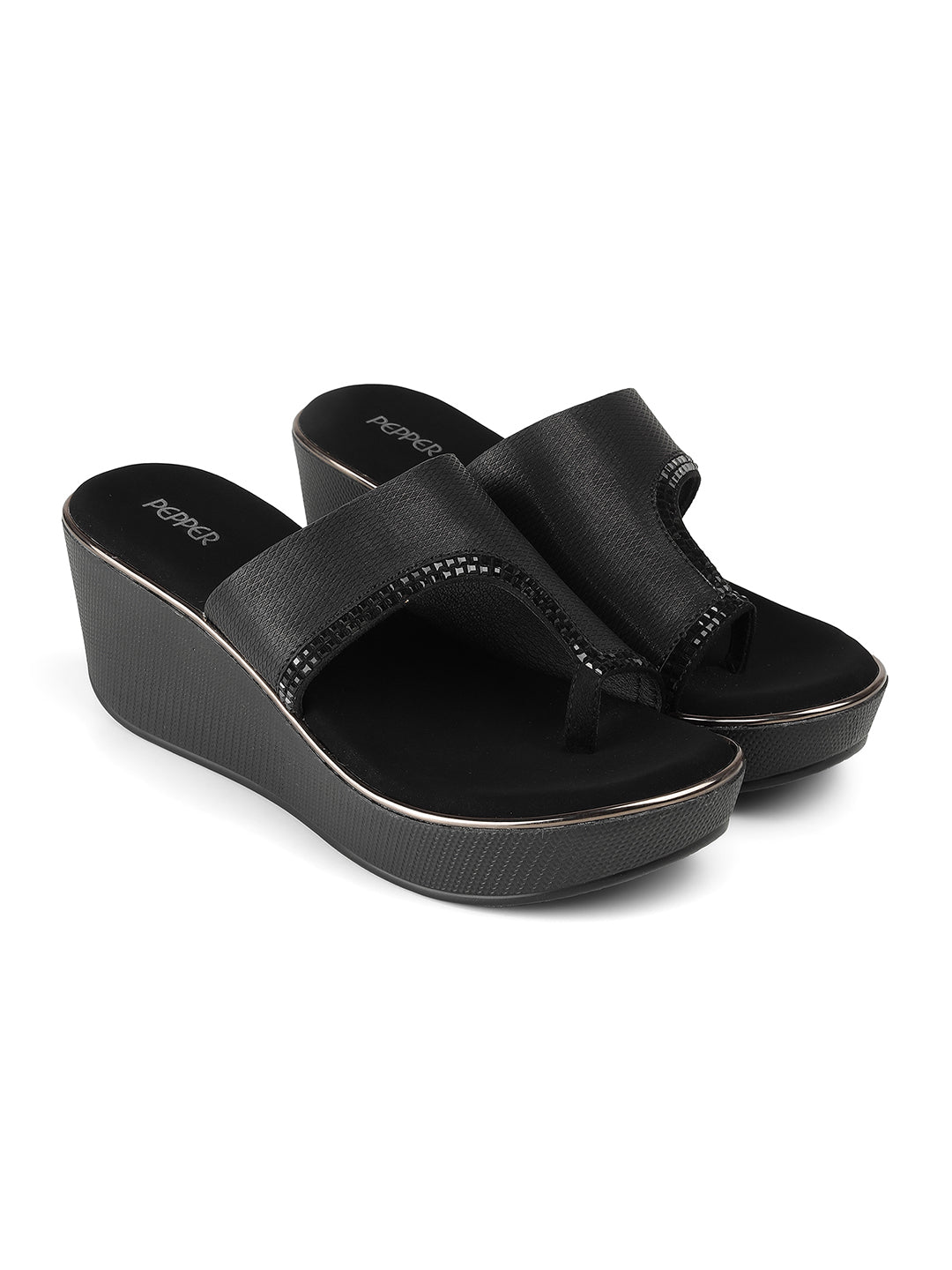 Mira Ethnic Fancy Slip On Wedge Heels