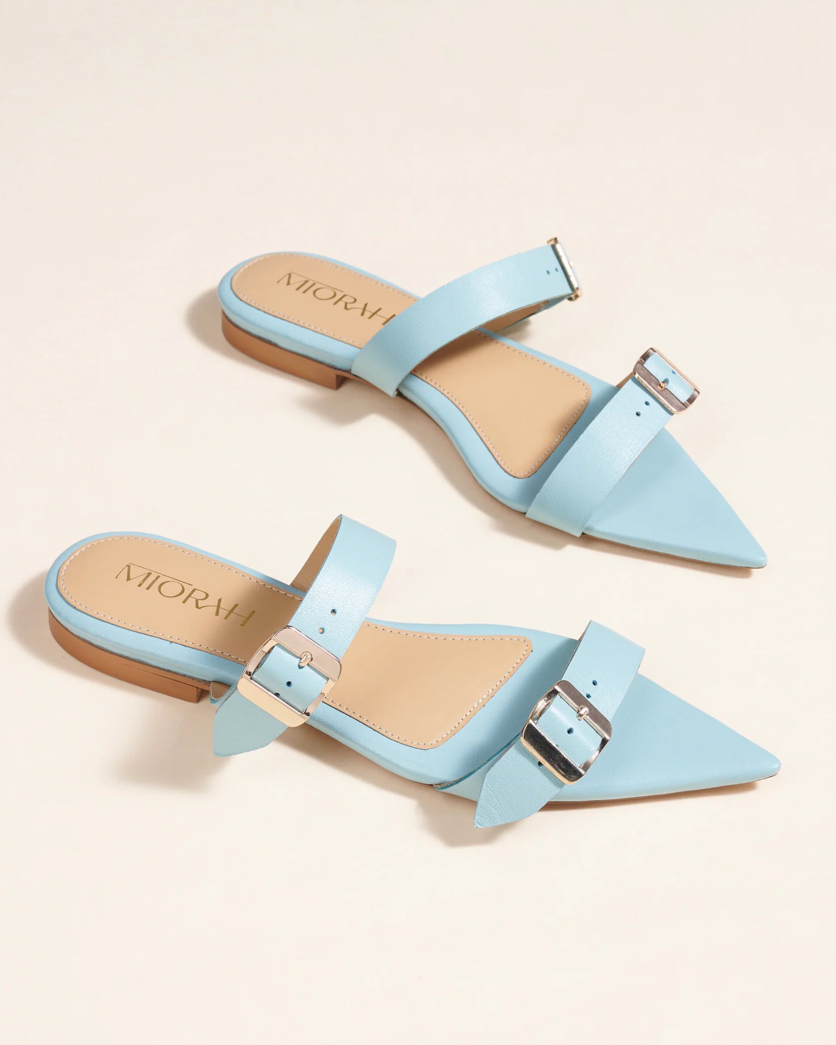 CLEO Premium Leather Open Toe Flat Slippers - The Heels India