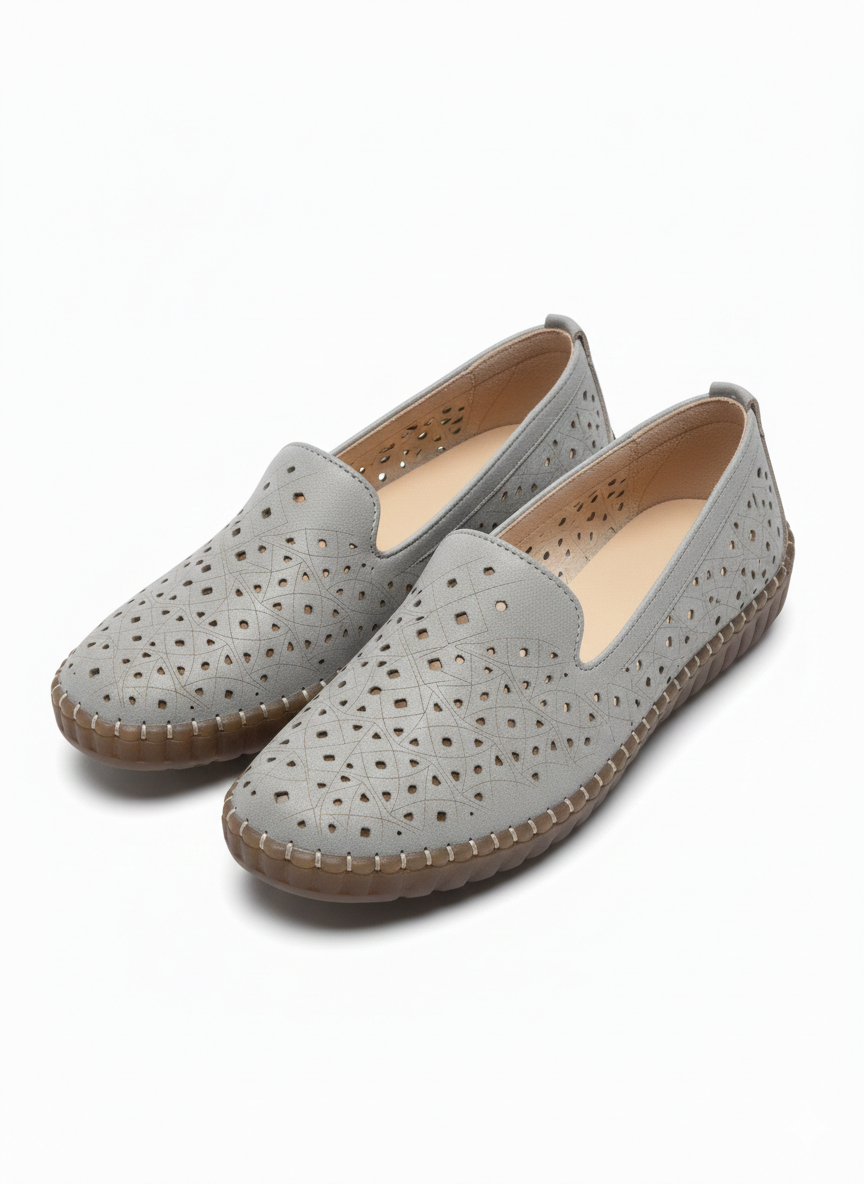 Emily Perforated Cushioned Loafers - The Heels India