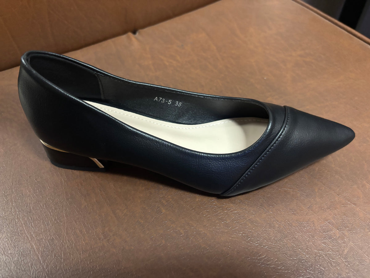 Hailey Swirl Pointed Mid Heel Ballerinas