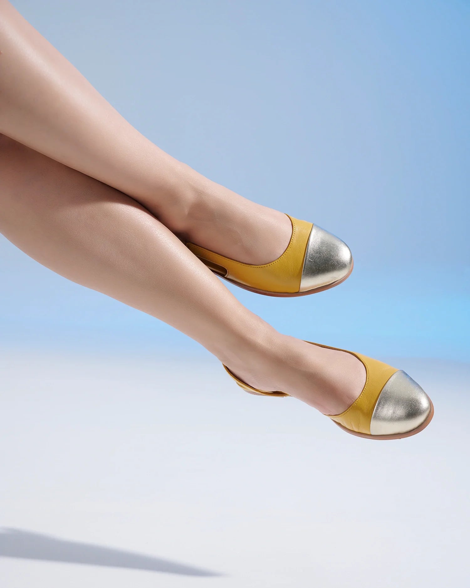 LUSH Premium Leather Round Toe Slingback Flat Ballerinas - The Heels India