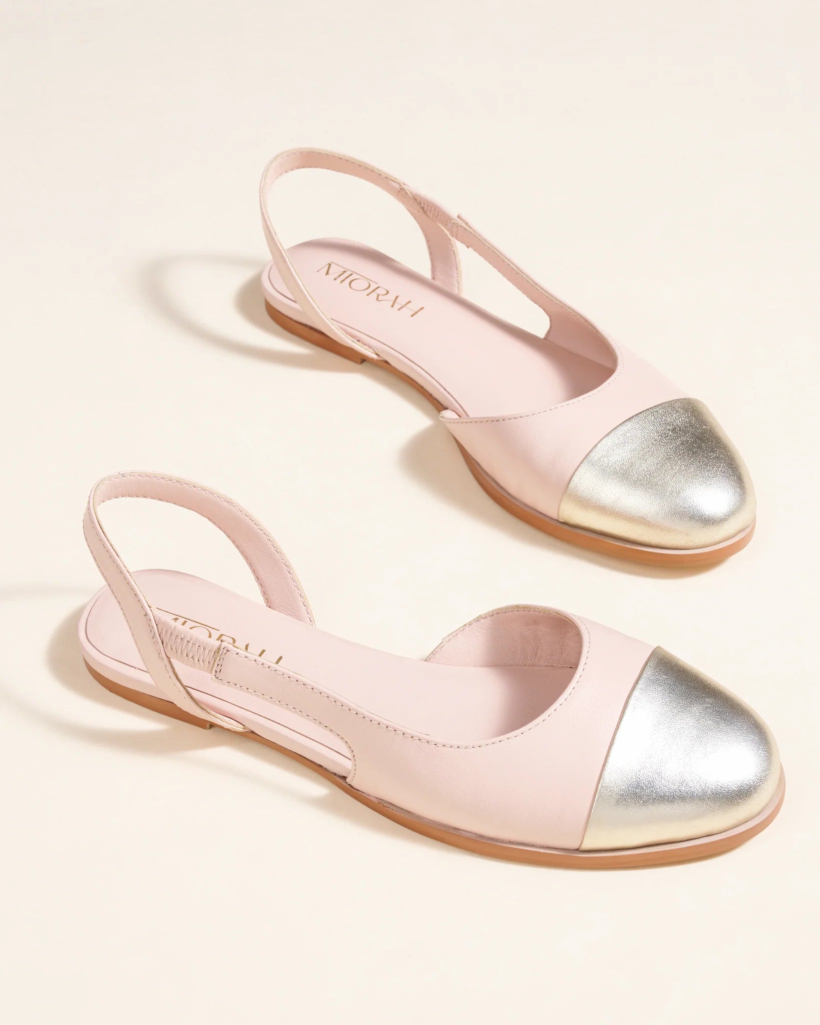 LUSH Premium Leather Round Toe Slingback Flat Ballerinas - The Heels India
