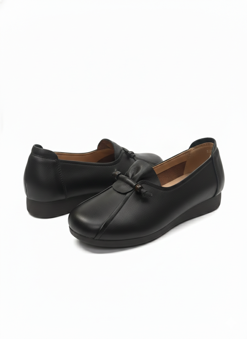 Trisha Premium Leather Cushioned Quilt Loafers
