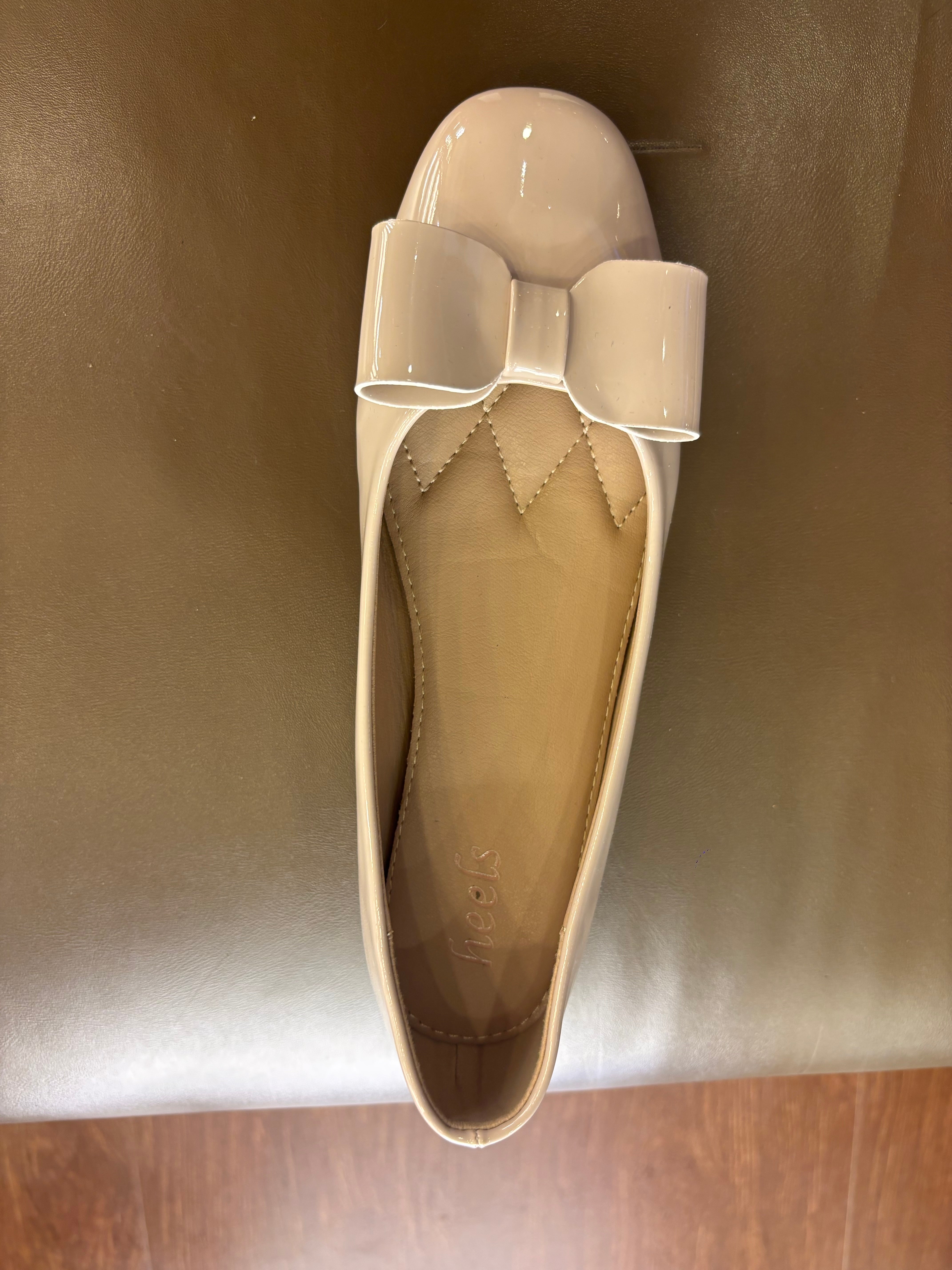 Cherie Cushioned Flat Bow Patent Ballerinas - The Heels India