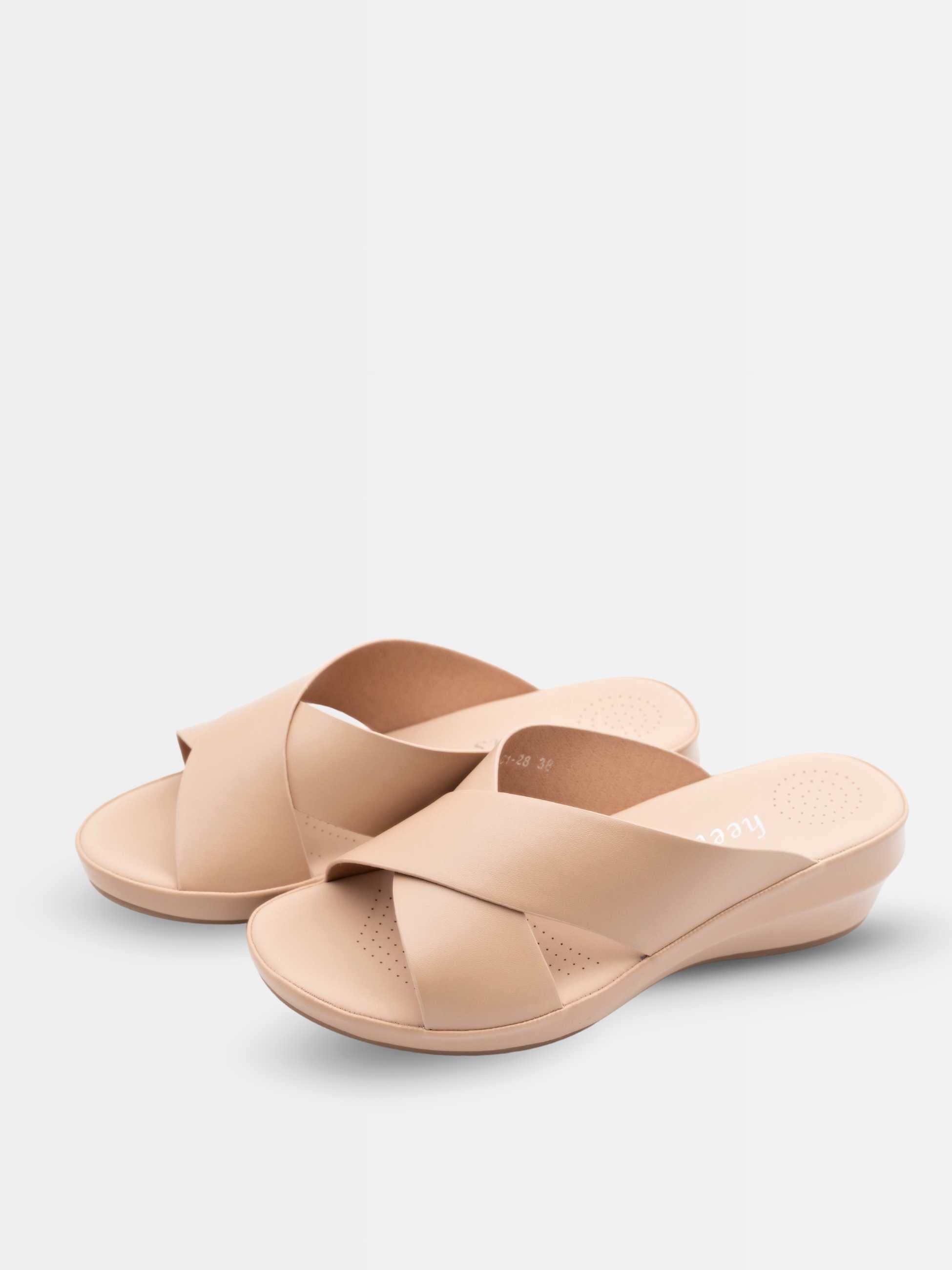 Bliss Cross Wedge Slippers