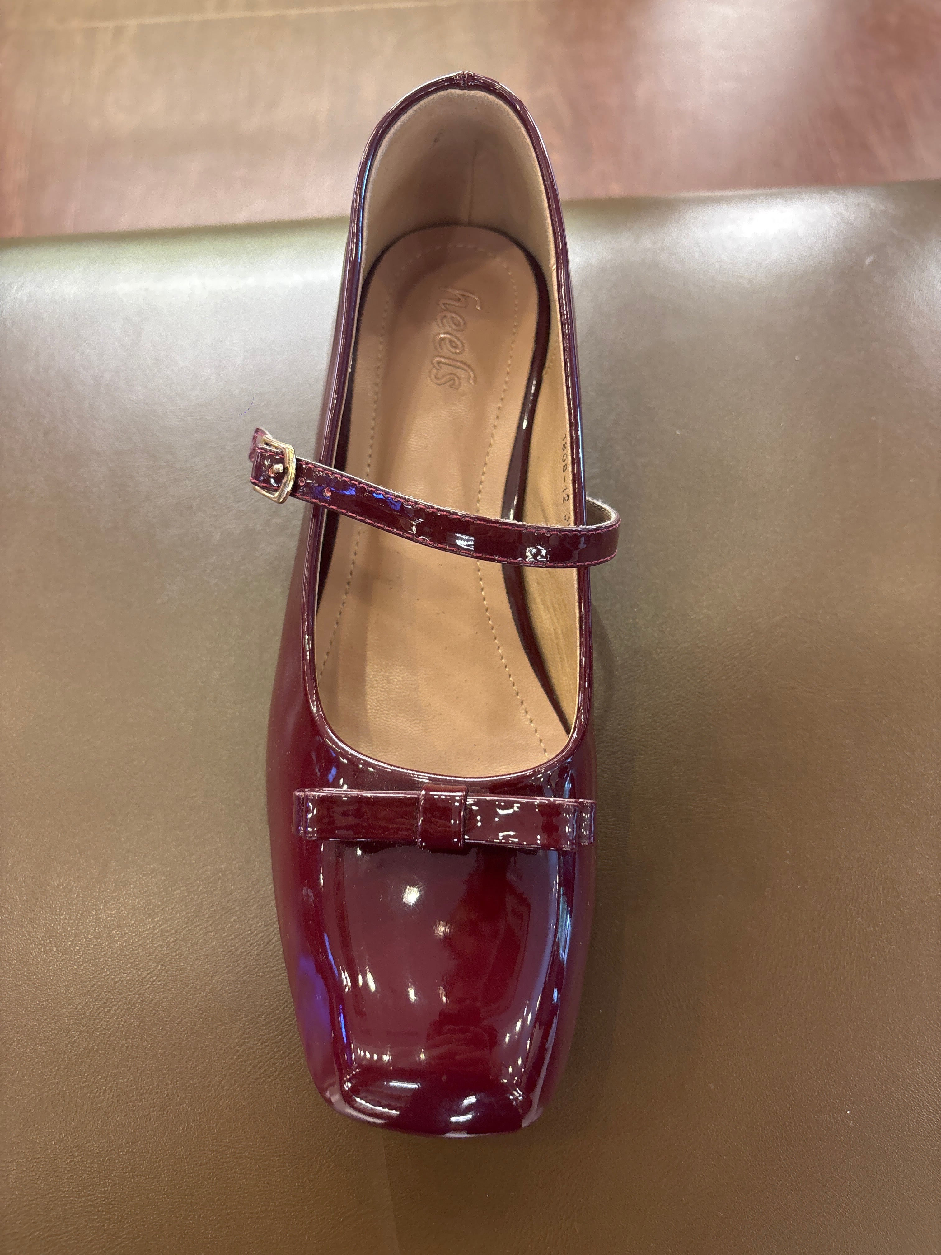 Marlyn Patent Mid Heel Mary Jane Strap Shoe