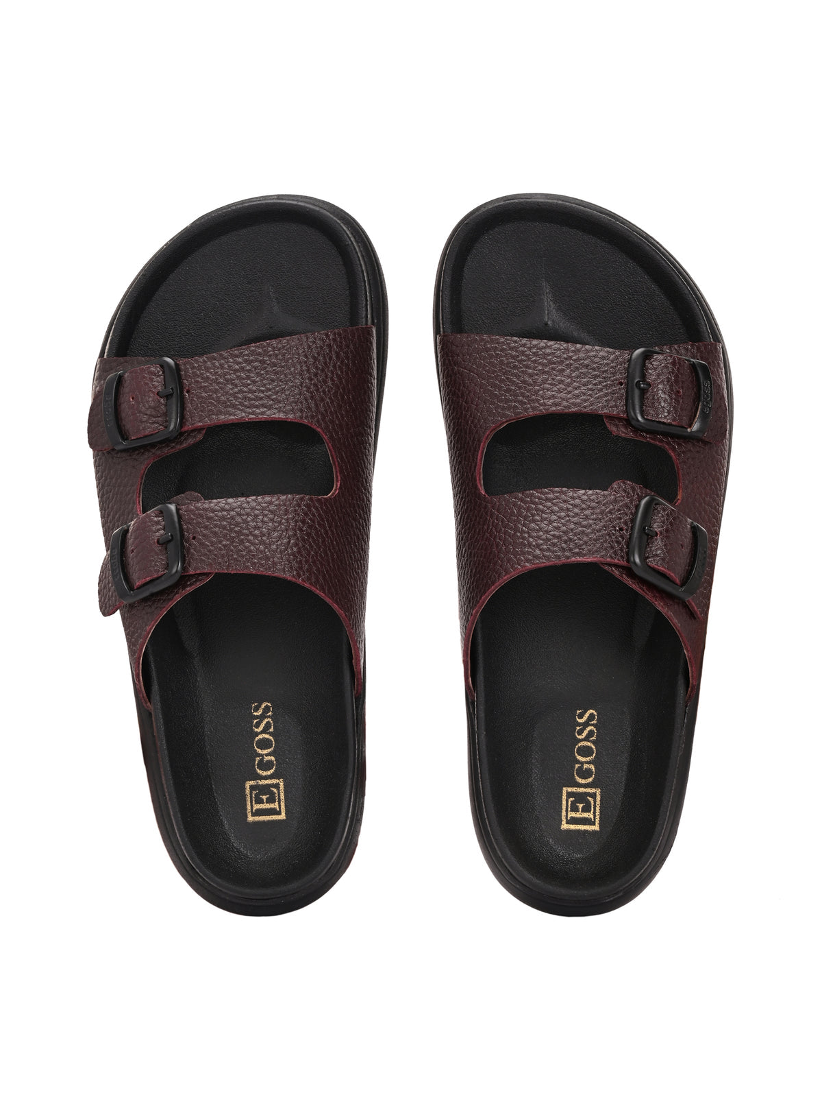 Kai Double Strap Leather Sliders