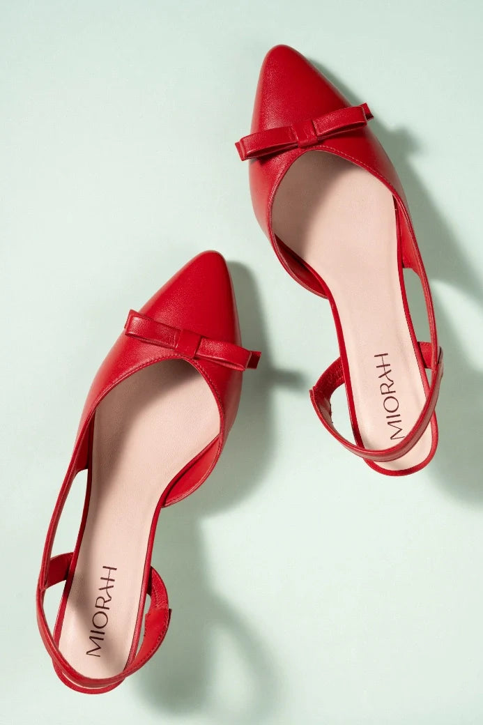 GRACE Premium Leather Slingback Kitten Heels - The Heels India