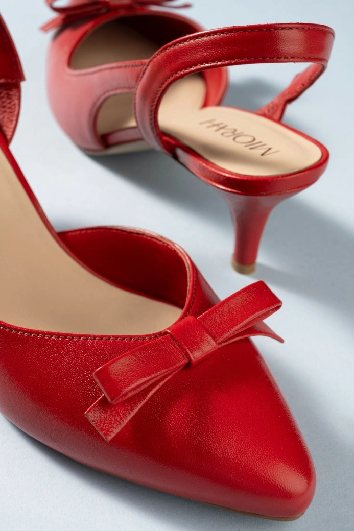 GRACE Premium Leather Slingback Kitten Heels - The Heels India