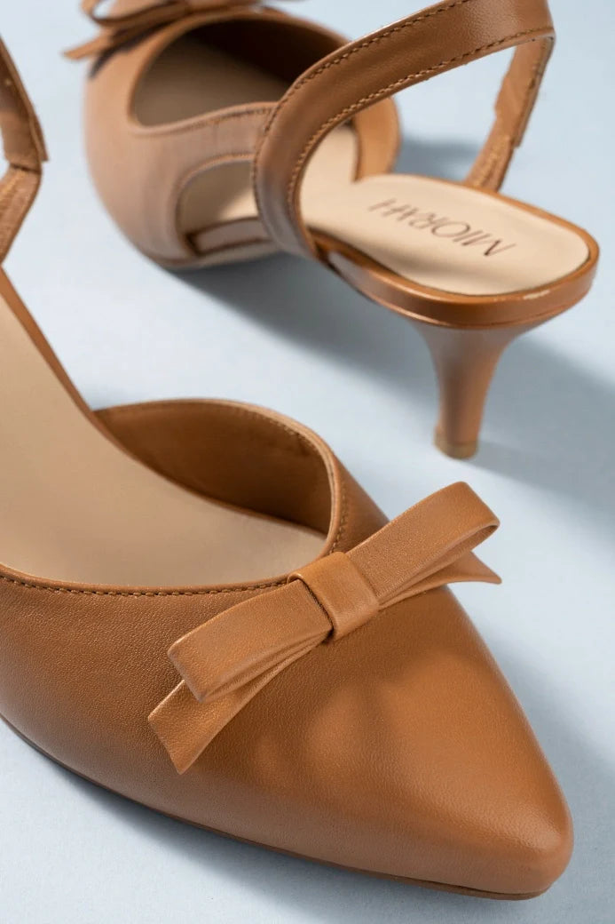 GRACE Premium Leather Slingback Kitten Heels - The Heels India