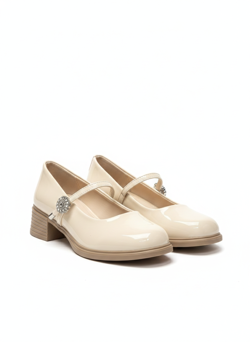 Madisson Premium Patent Mary Jane Block Heels - The Heels India