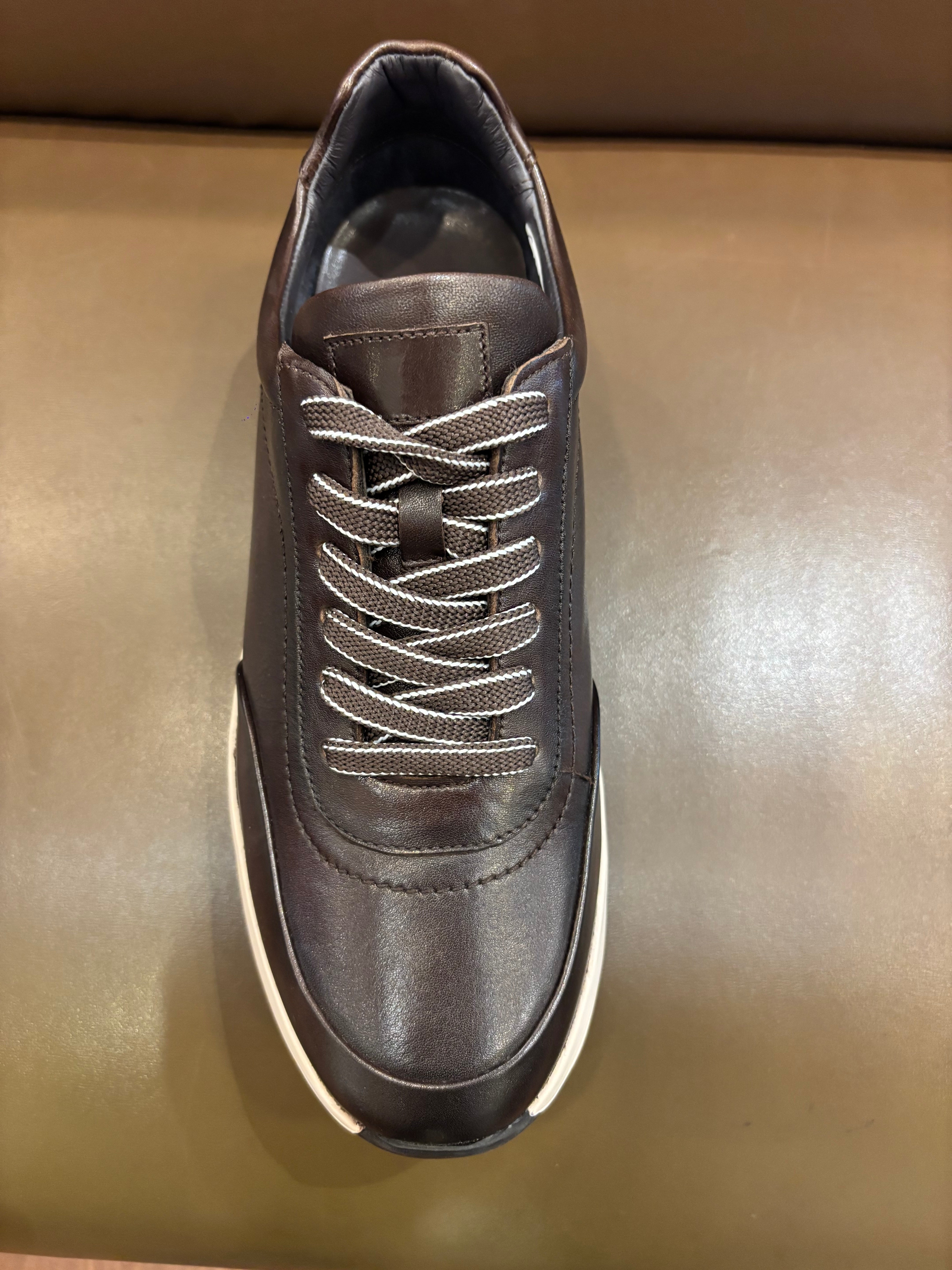 Kai Premium Leather Lace Up Sneakers